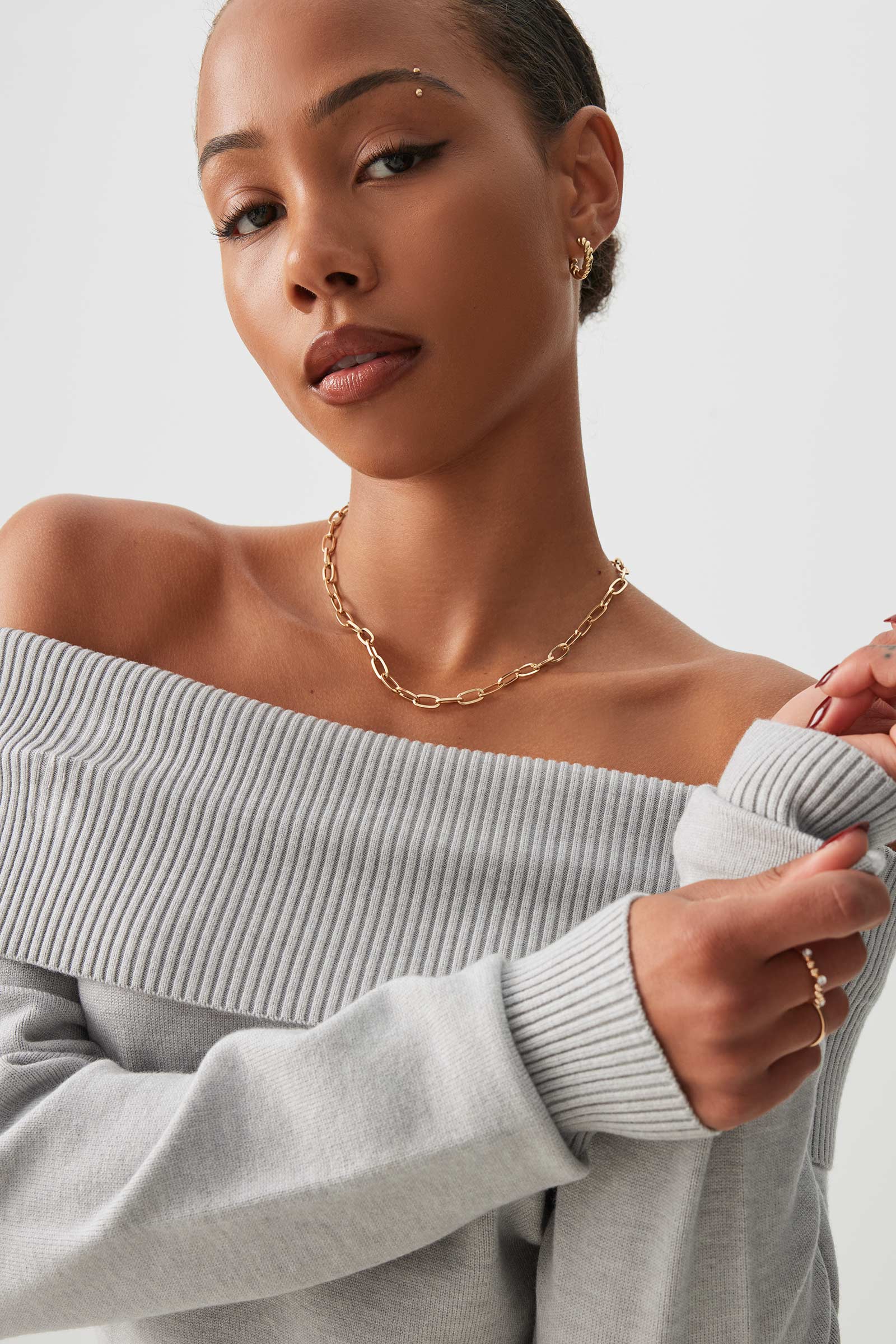Off Shoulder Sweater - Image 3