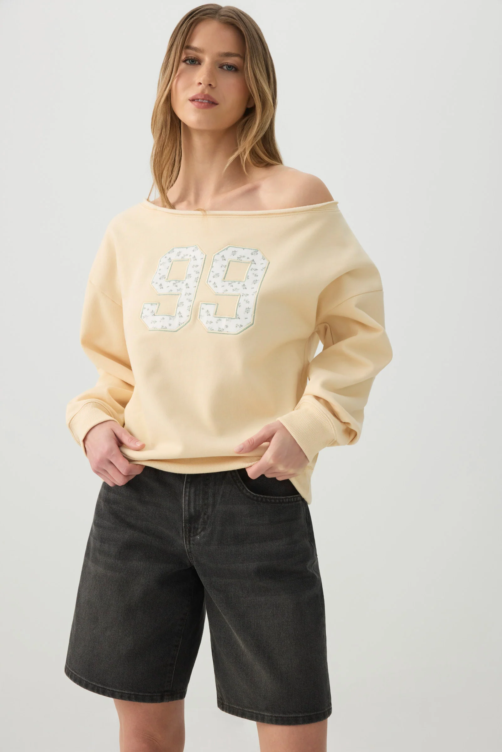Off Shoulder Sweatshirt - Image 2