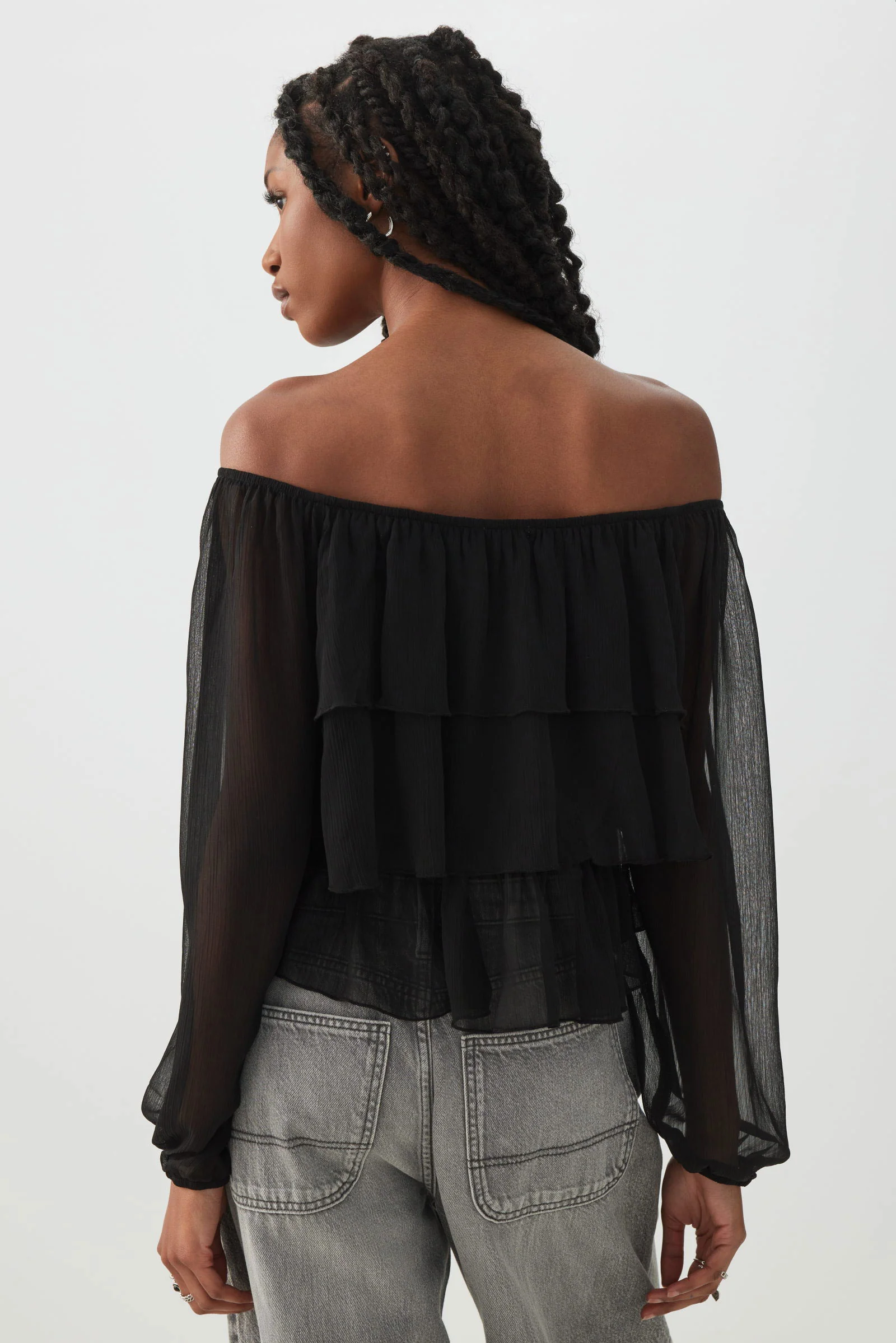 Off Shoulder Tiered Blouse - Image 4