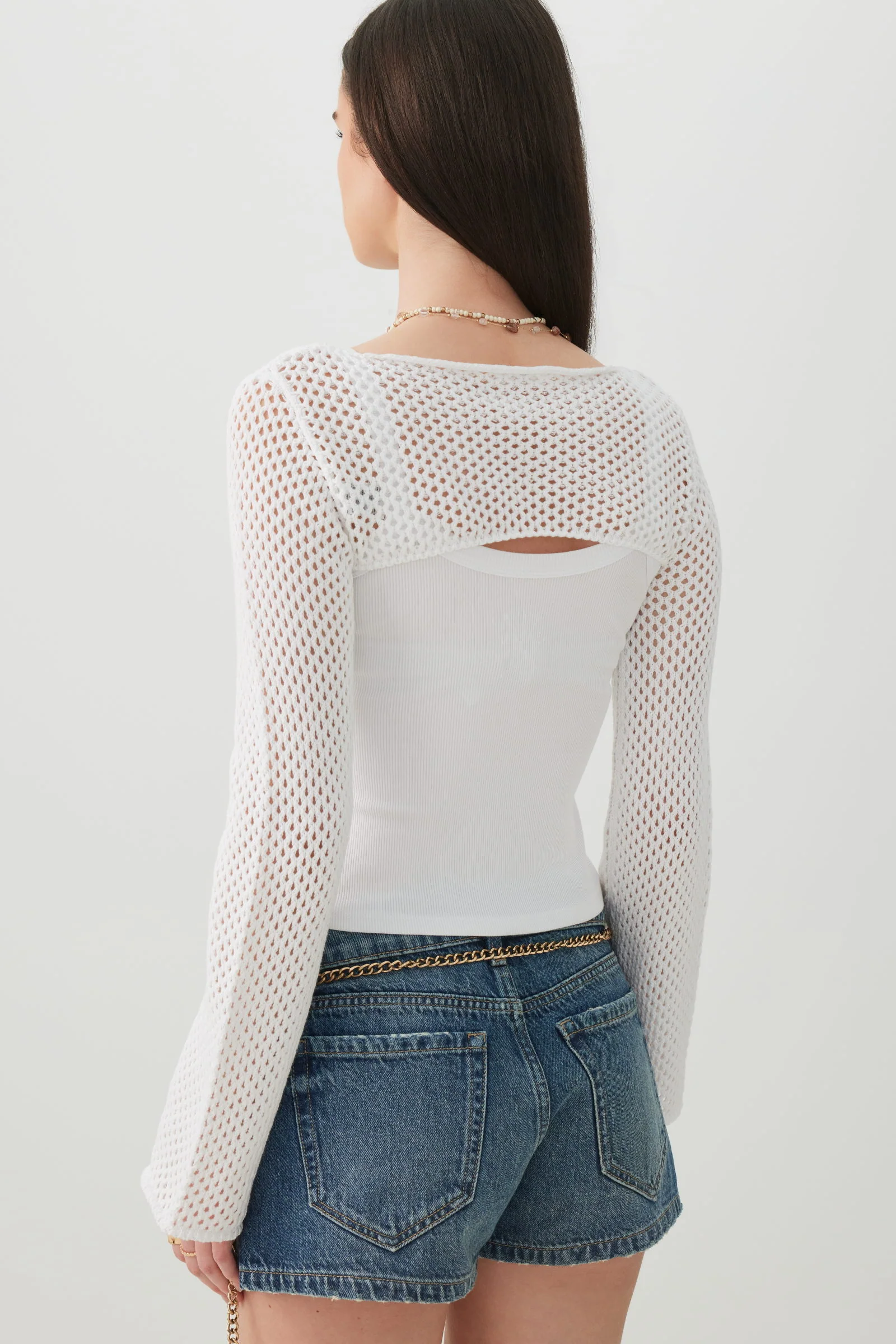 Open Stitch Knit Shrug - Image 4