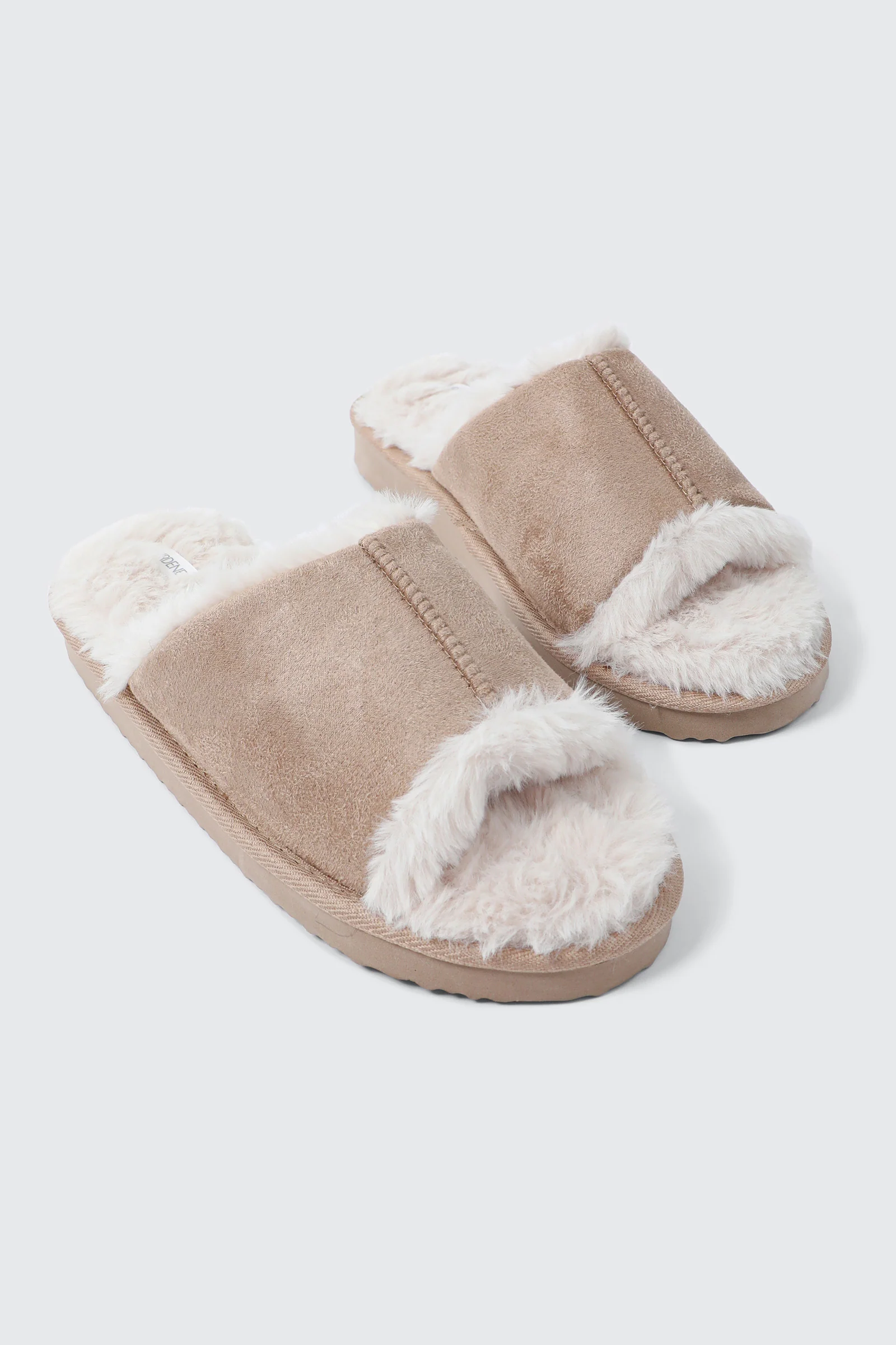 Open Toe Faux Suede Slippers - Image 2
