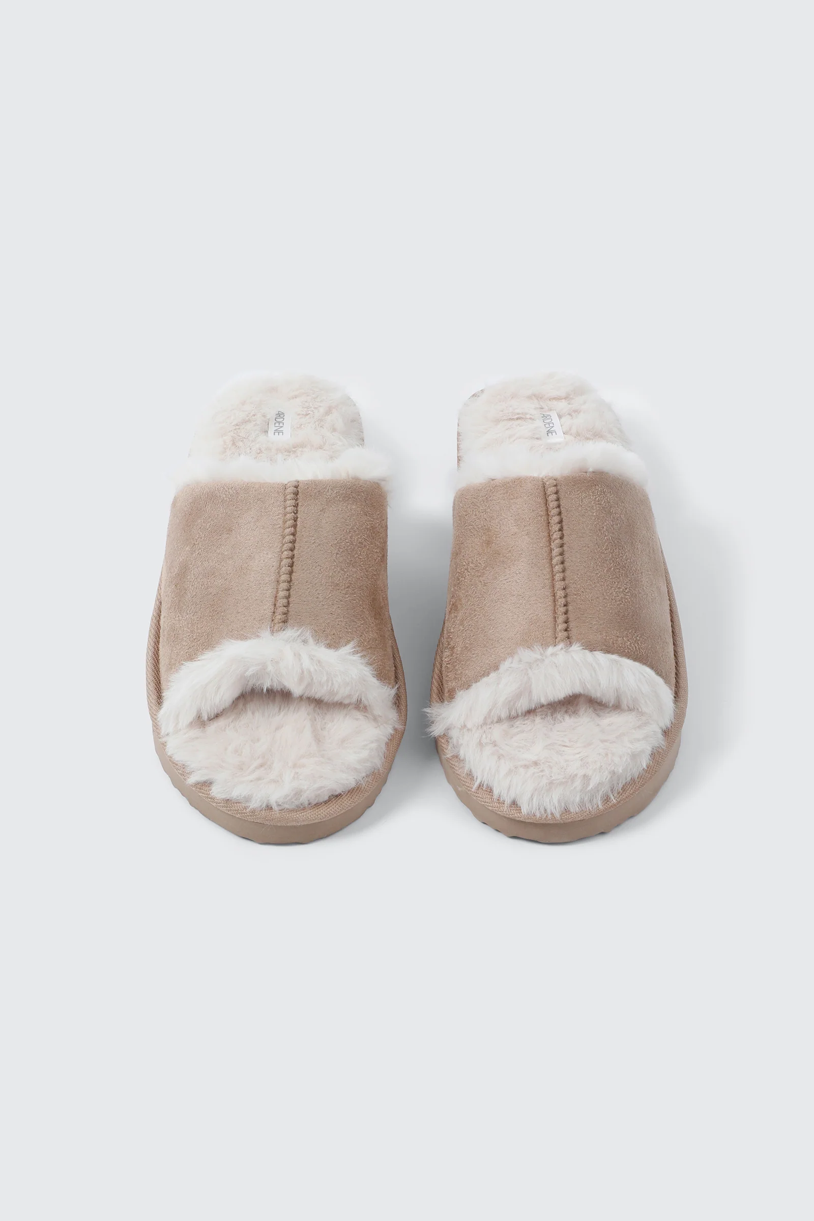 Open Toe Faux Suede Slippers - Image 4