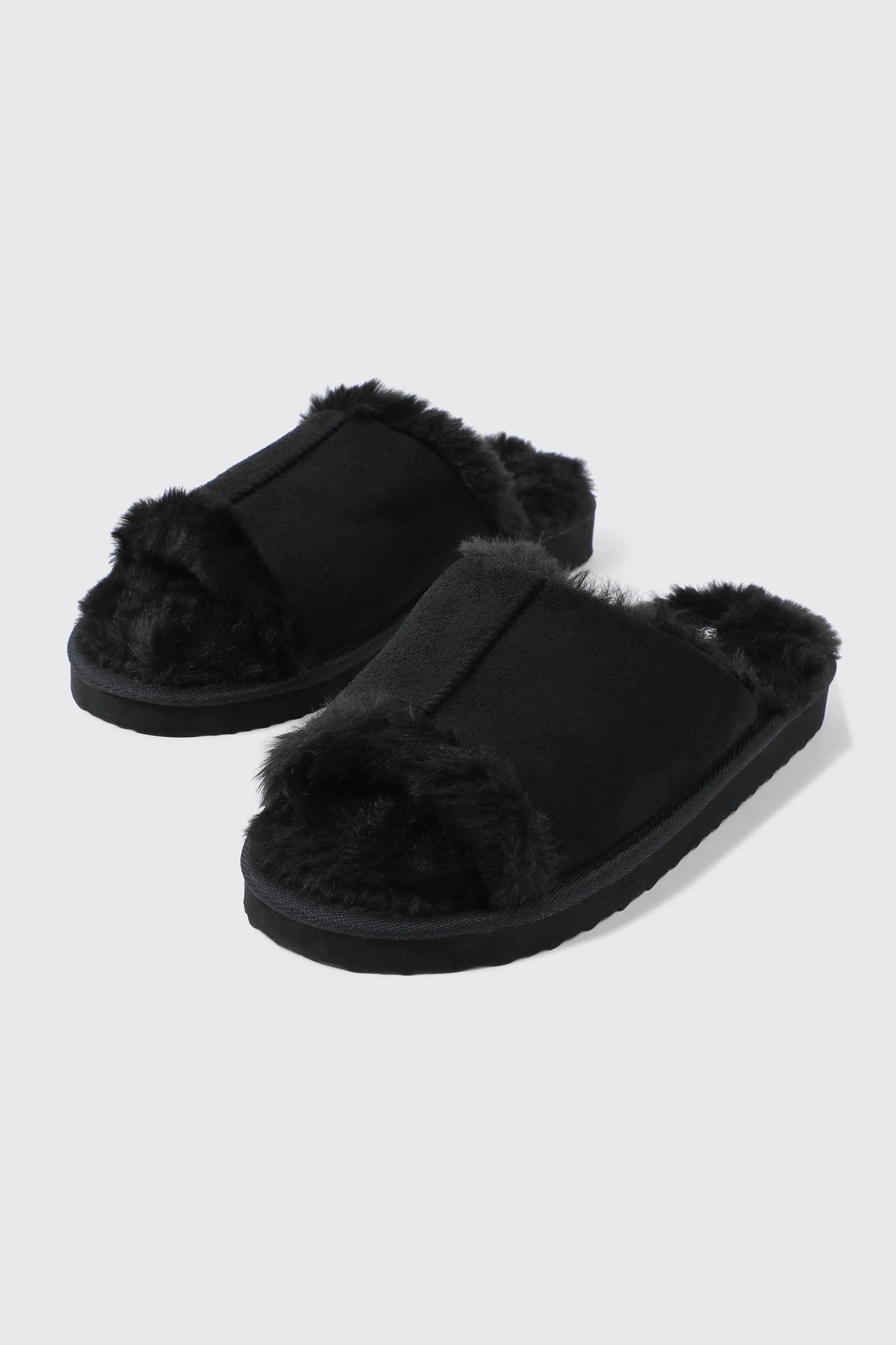 Open Toe Faux Suede Slippers - Image 2