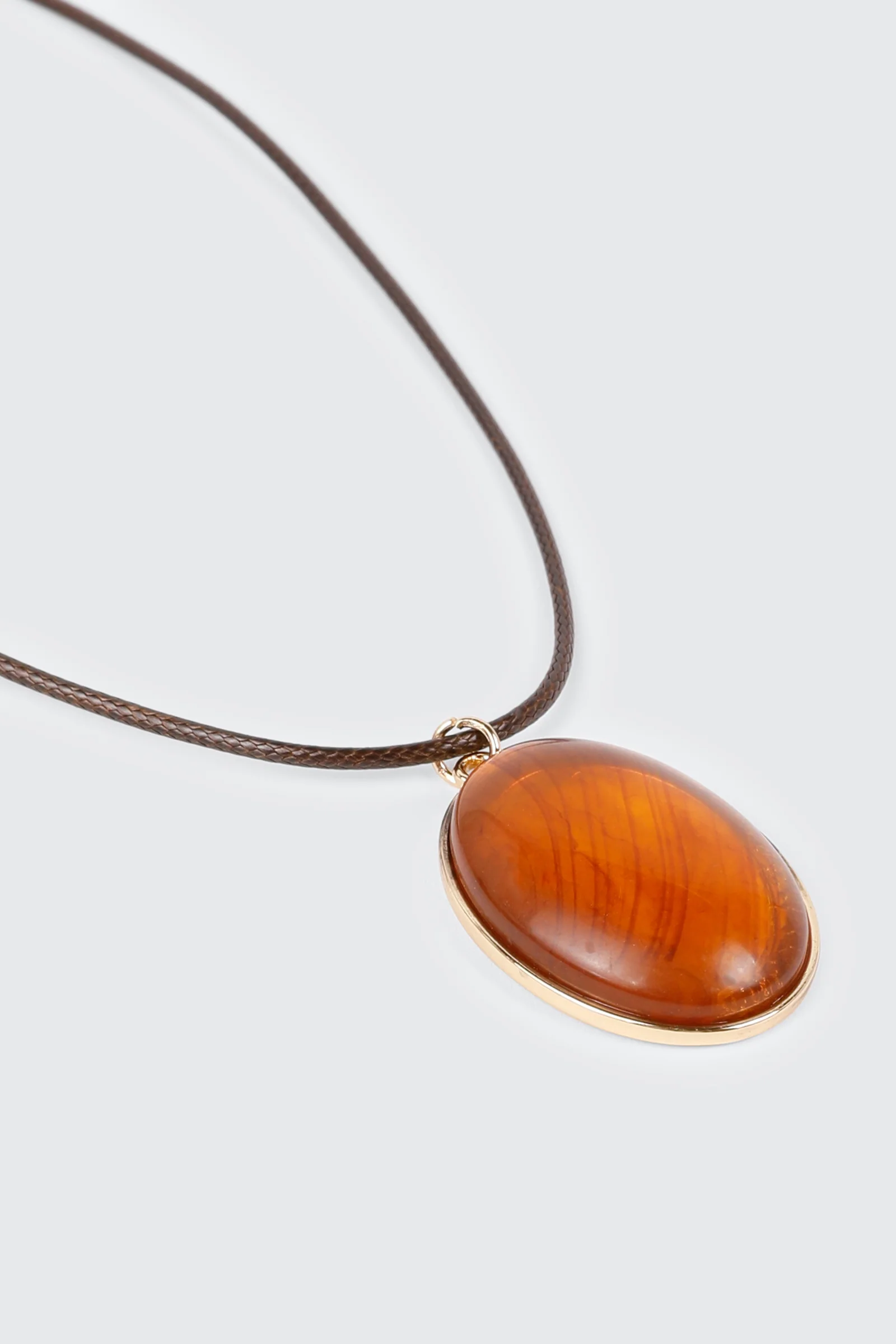 Oval Pendant Cord Necklace - Image 2