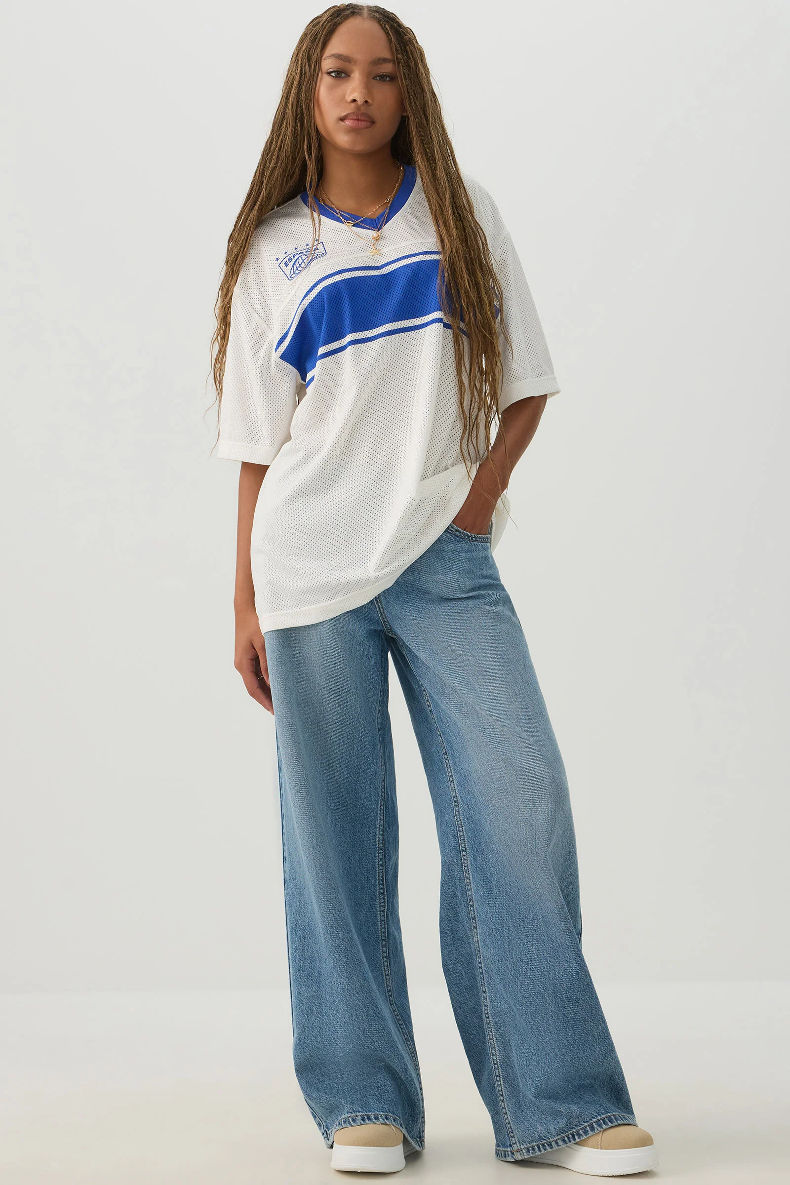 Oversized Football Mesh T-Shirt - Image 2