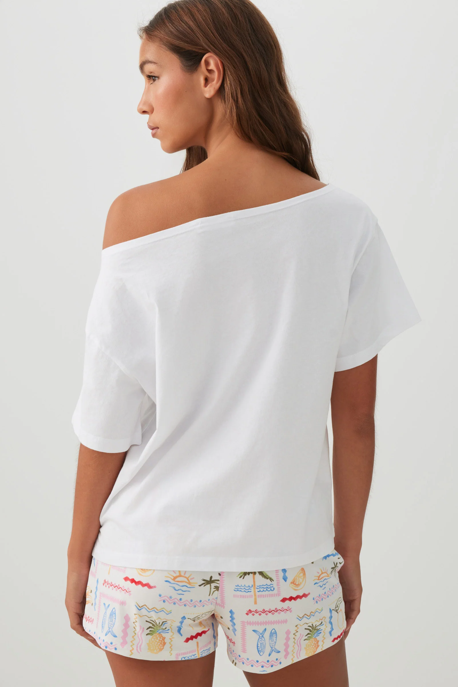 Oversized Off Shoulder PJ T-Shirt - Image 4