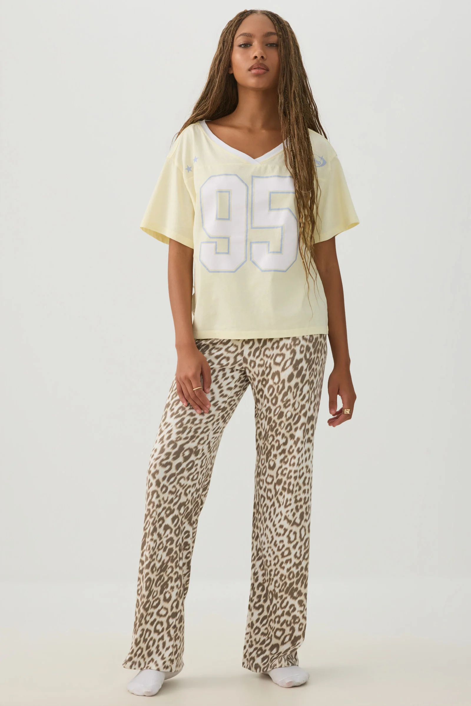 Oversized V-Neck PJ T-Shirt - Image 2