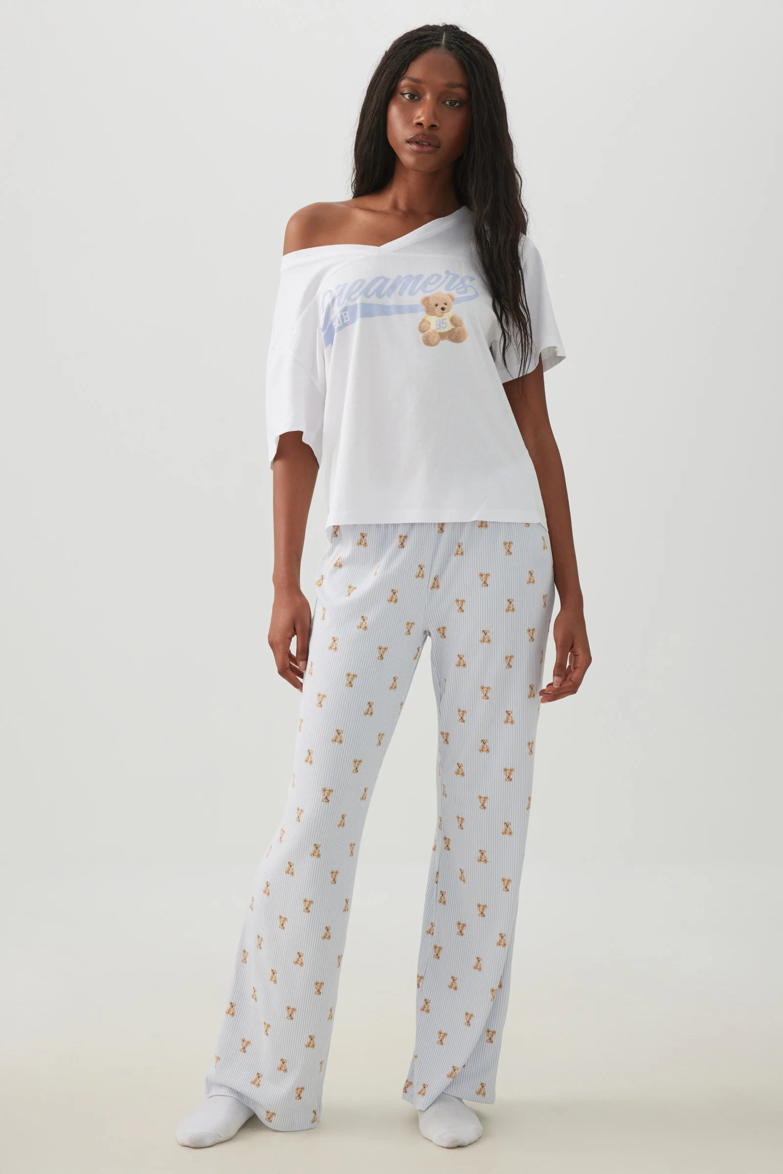 Oversized V-Neck PJ T-Shirt - Image 2