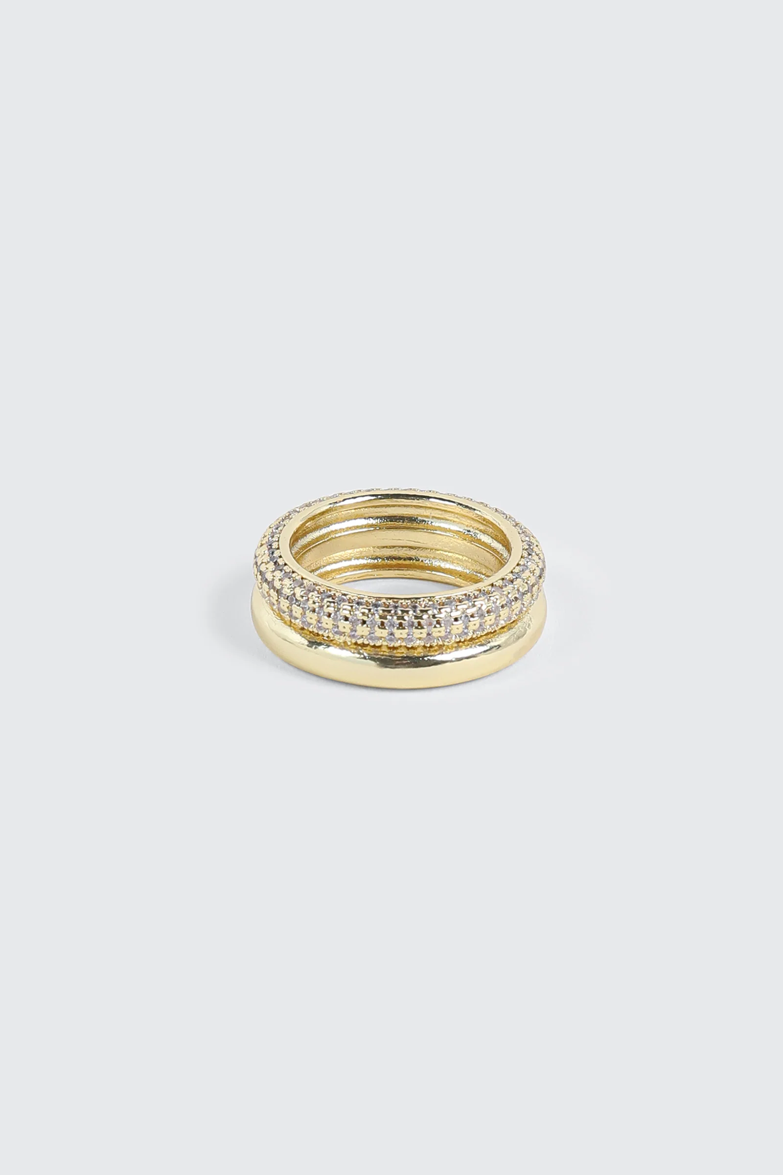 Pave Stone Double Ring