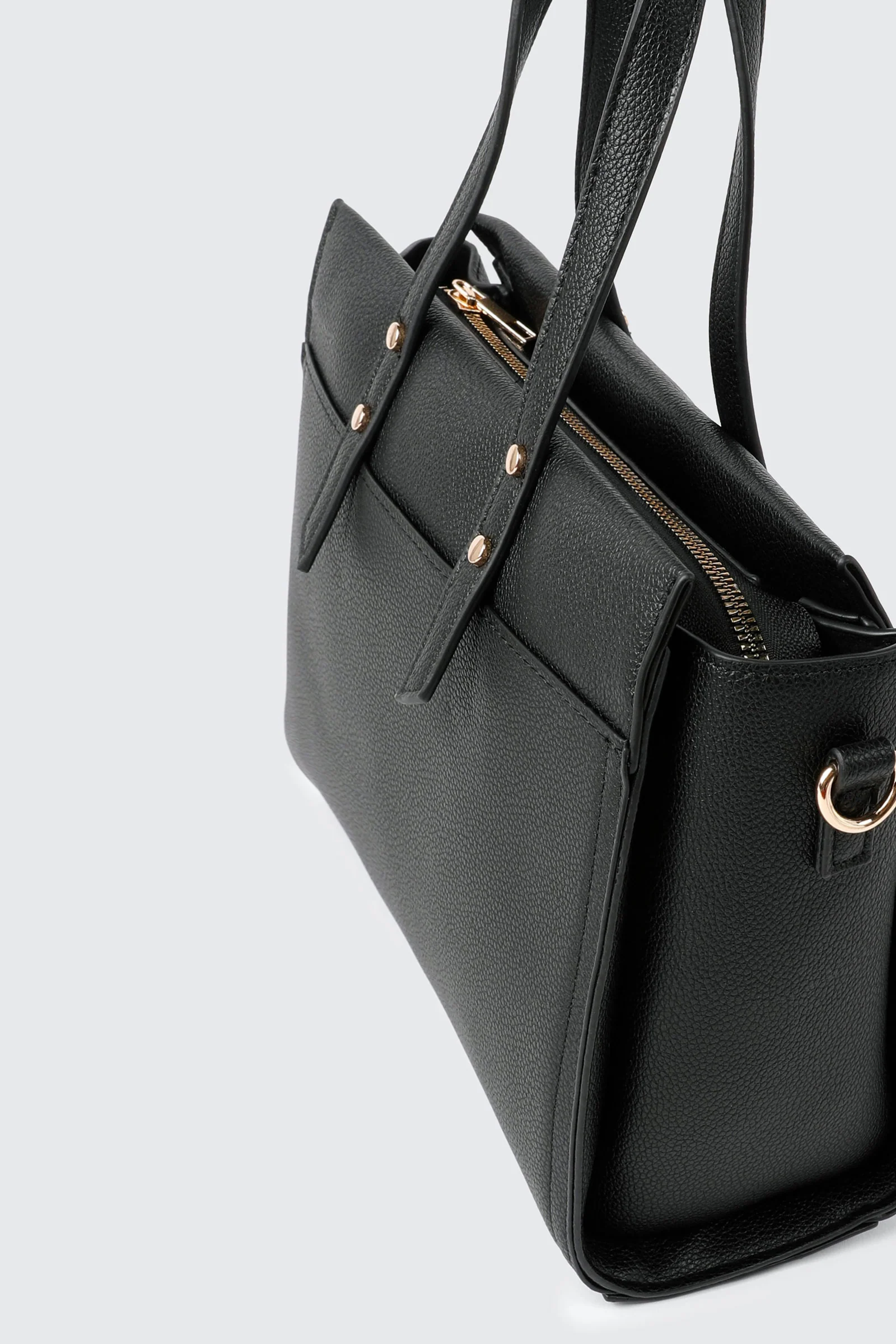 Pebbled Faux Leather Small Tote - Image 3