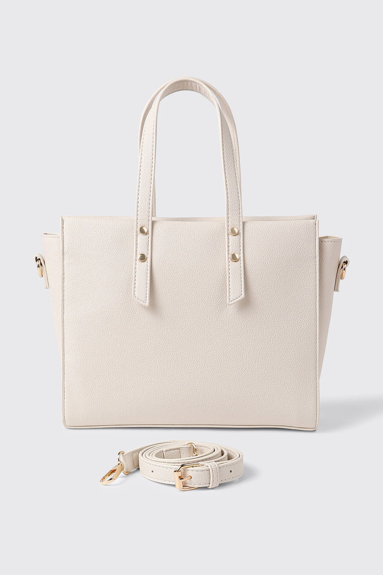 Pebbled Faux Leather Small Tote - Image 2