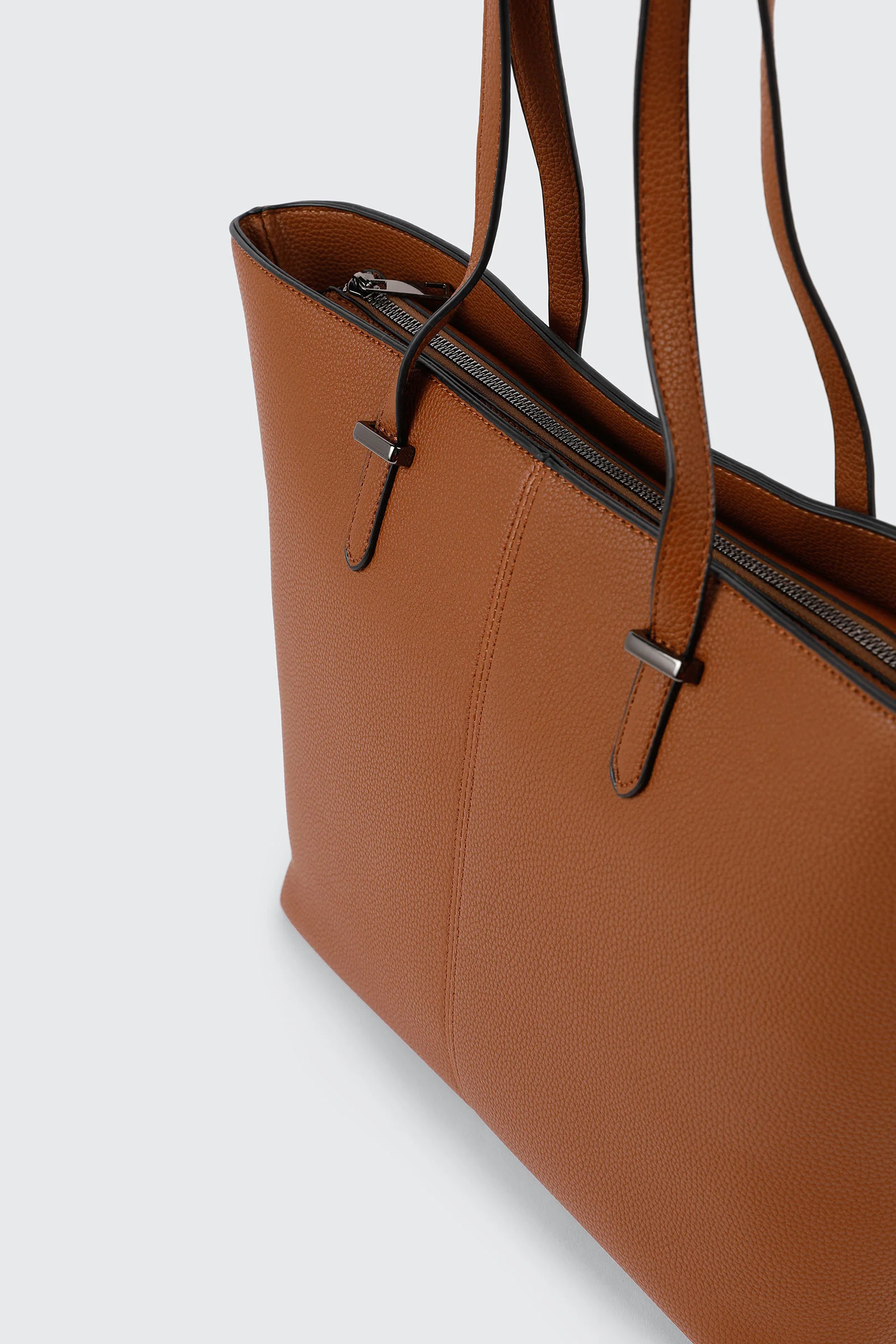 Pebbled Faux Leather Tote - Image 4