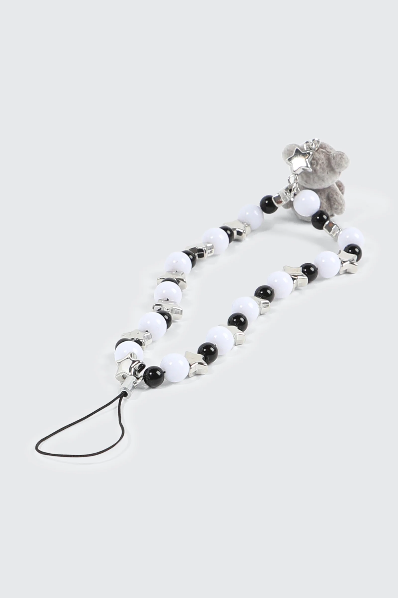 Phone Charm with Beads and Fuzzy Bear - Image 2