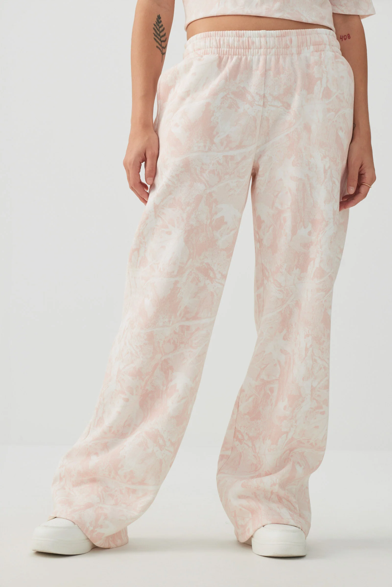 Pink Camo Wide Leg Sweatpants - Image 2