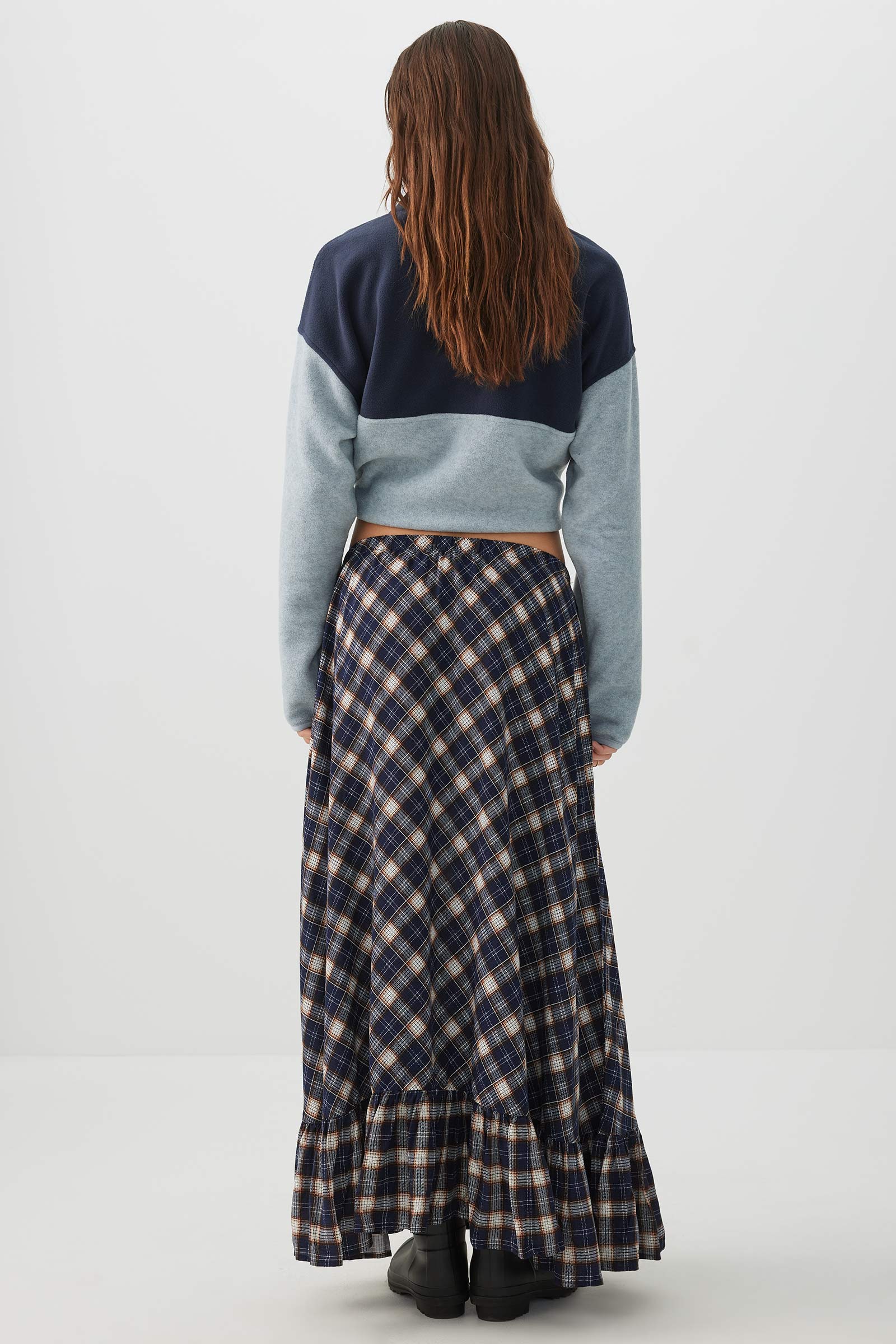 Plaid Ruffle Maxi Skirt - Image 5