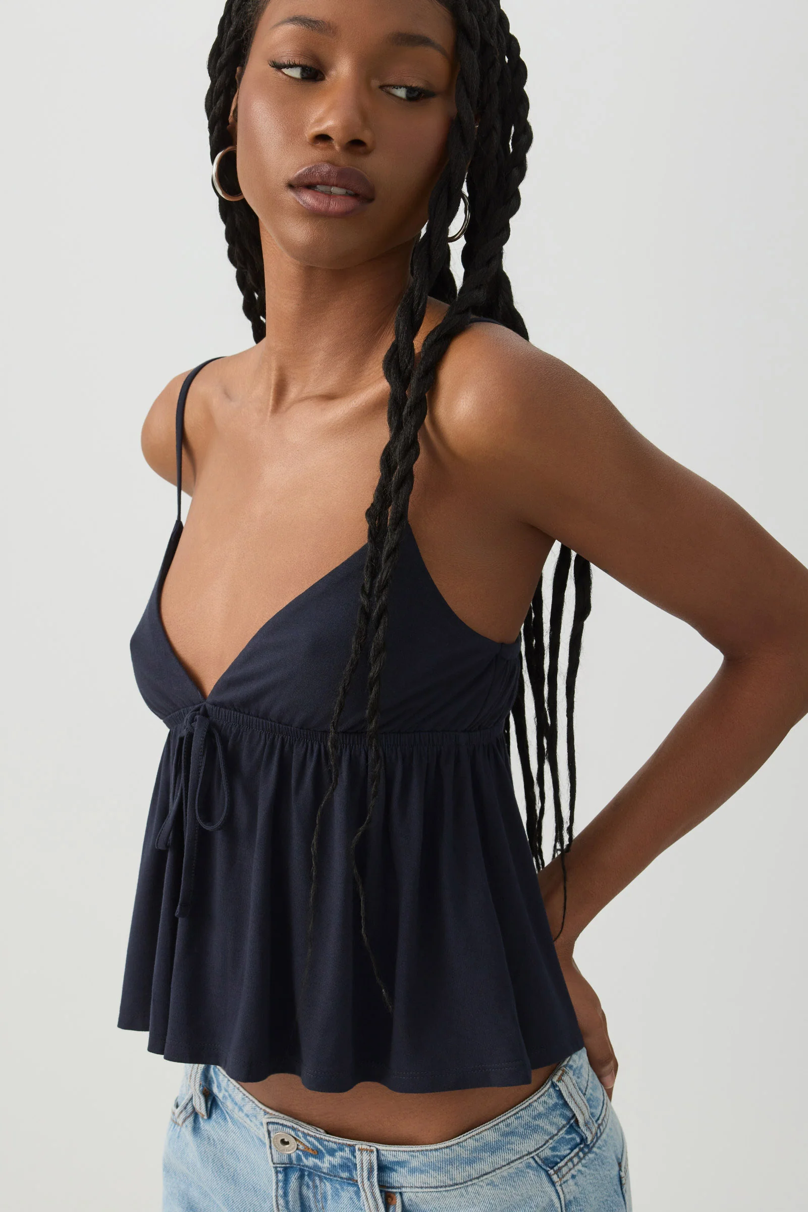 Plunge Babydoll Tank Top - Image 2