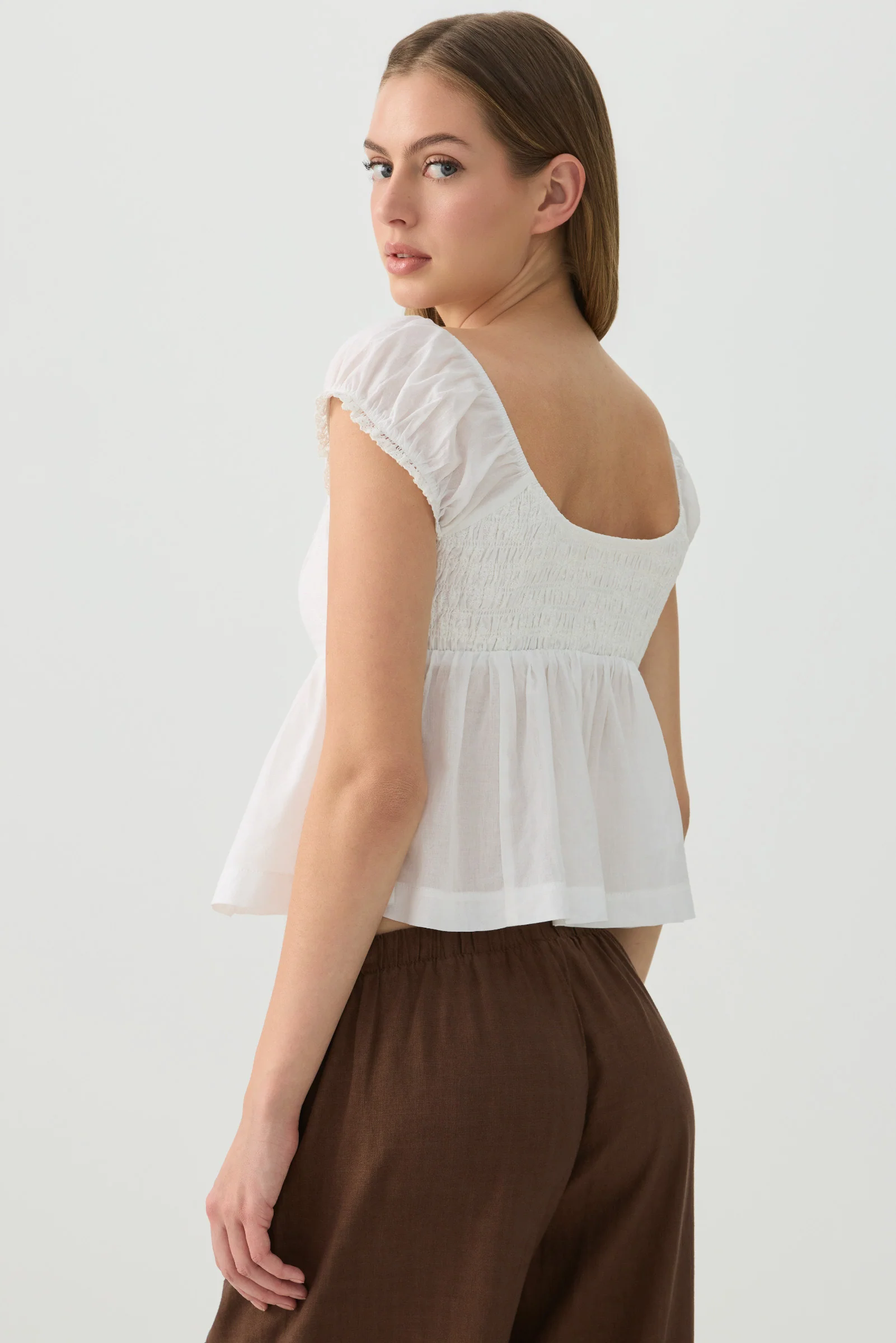 Plunge Neck Flowy Blouse - Image 4
