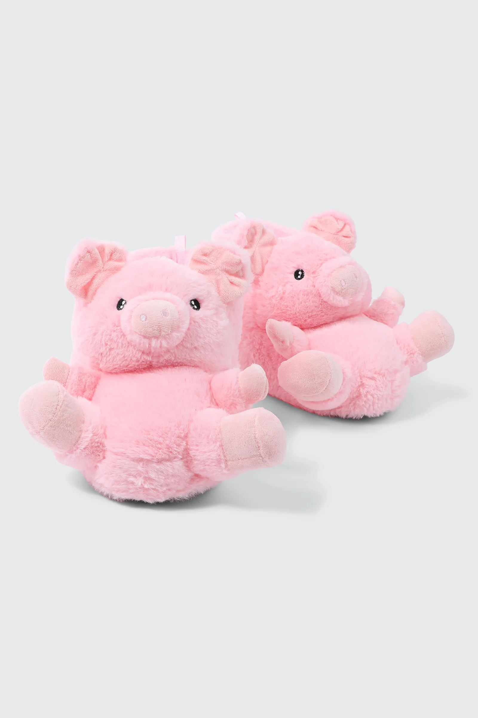 Plush Pink Pig Slippers - Image 2