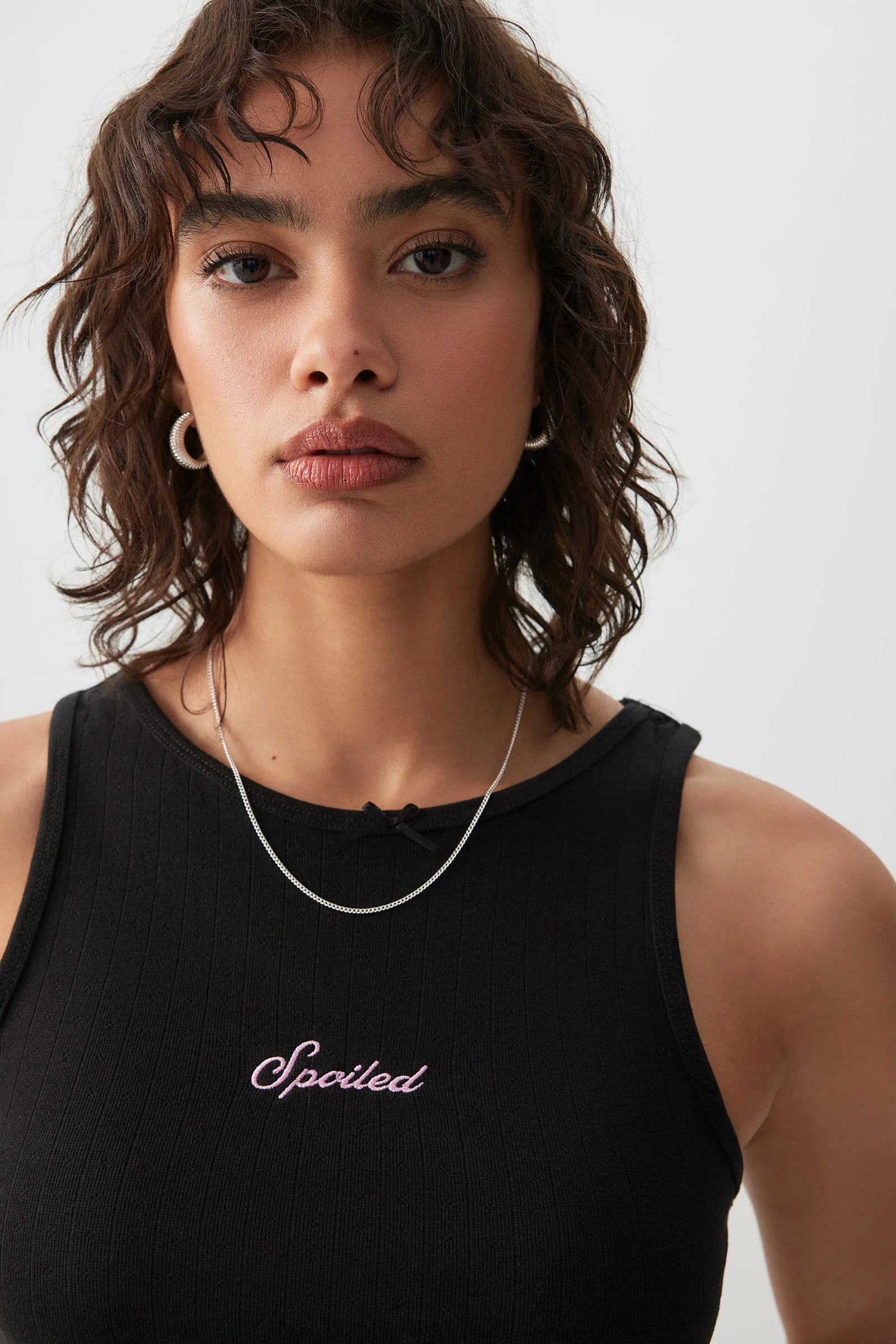 Pointelle Crop Tank Top - Image 2