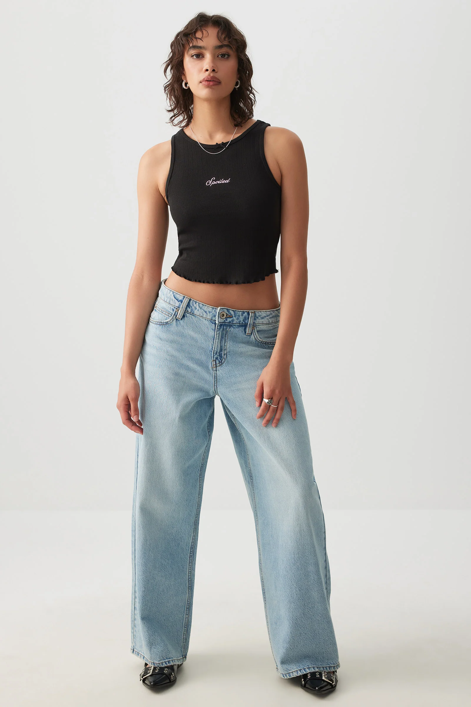 Pointelle Crop Tank Top - Image 3