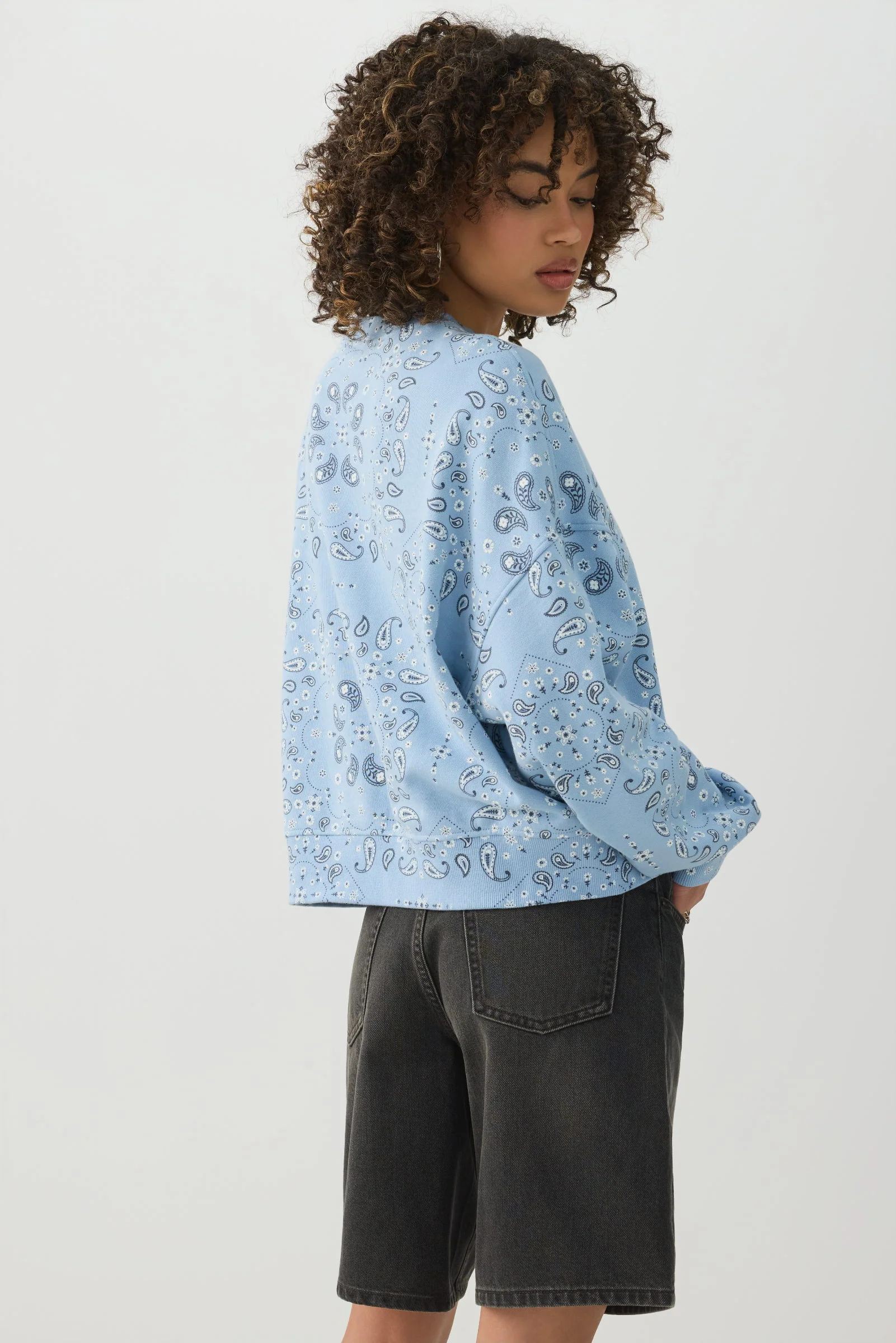 Printed French Terry Crew Neck Sweatshirt - Image 4