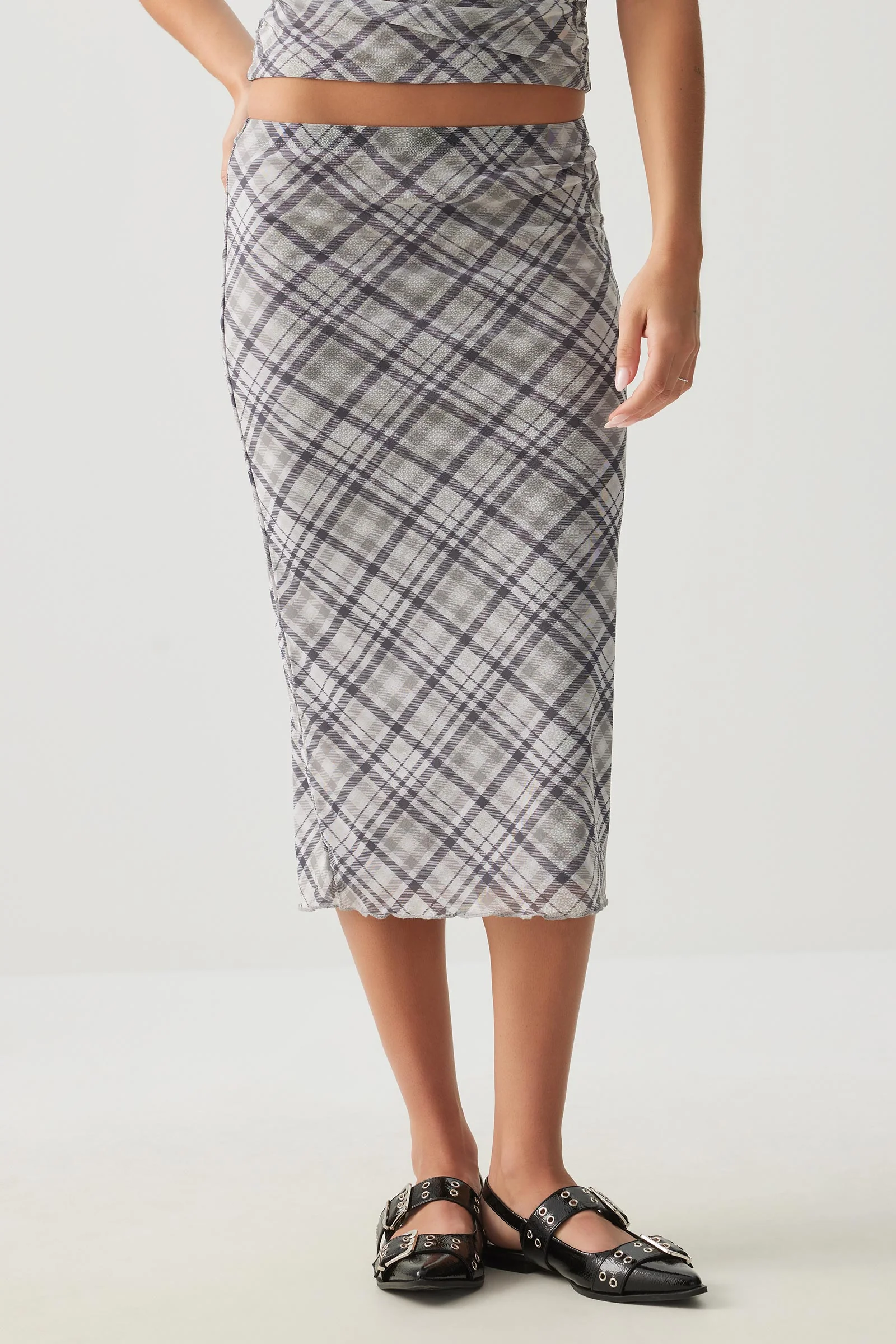 Printed Mesh Midi Skirt - Image 2