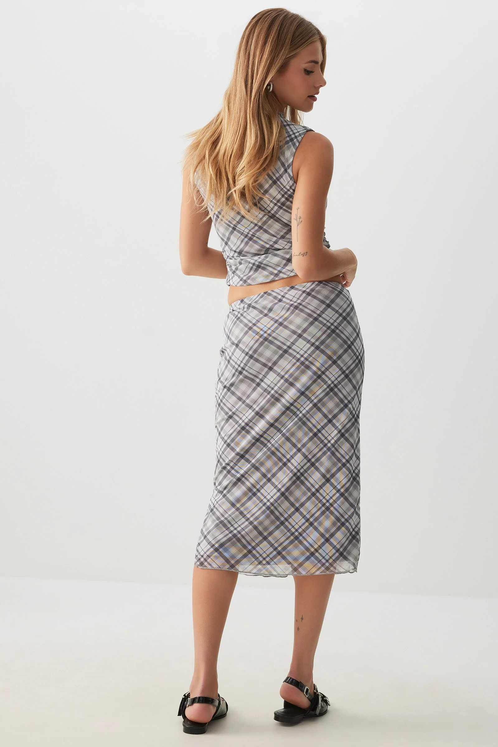 Printed Mesh Midi Skirt - Image 4