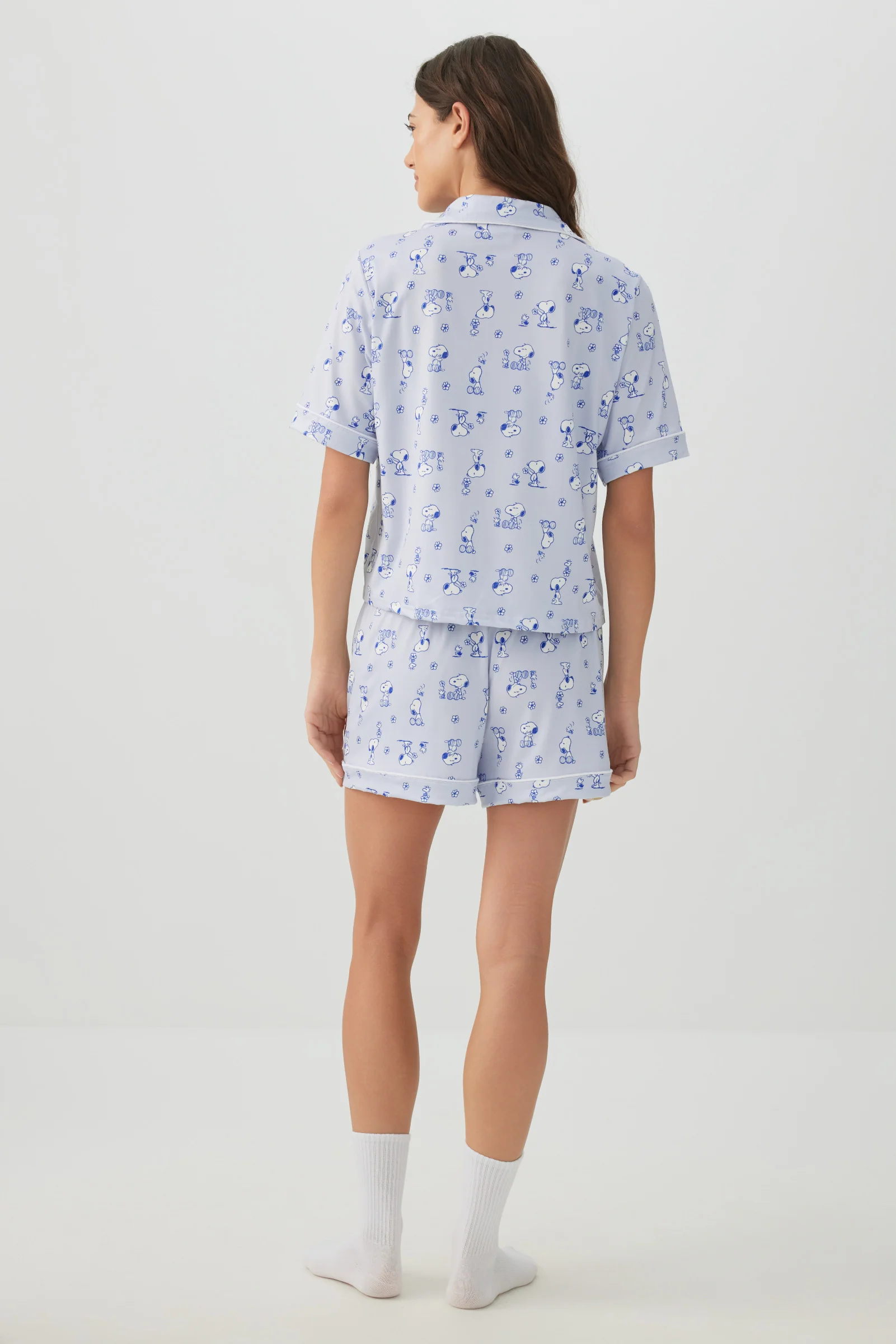Printed Notch Collar Pajama Set - Image 4
