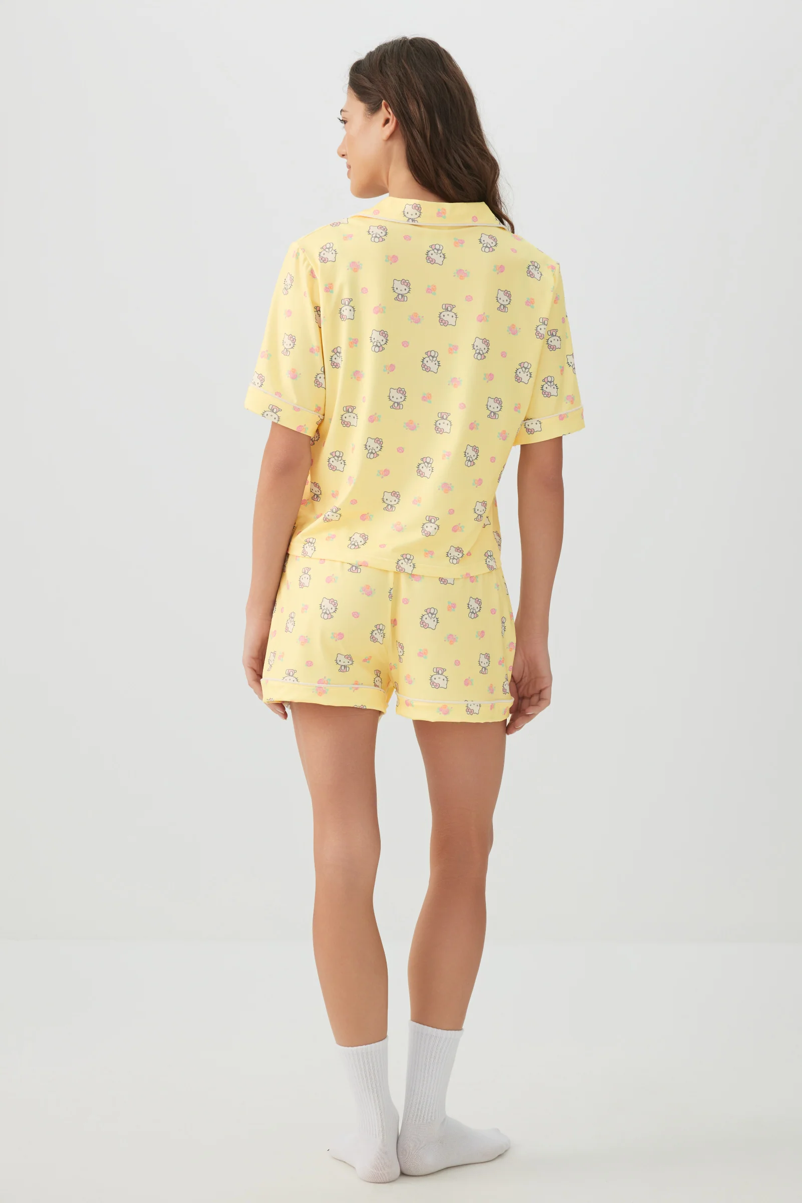 Printed Notch Collar Pajama Set - Image 4