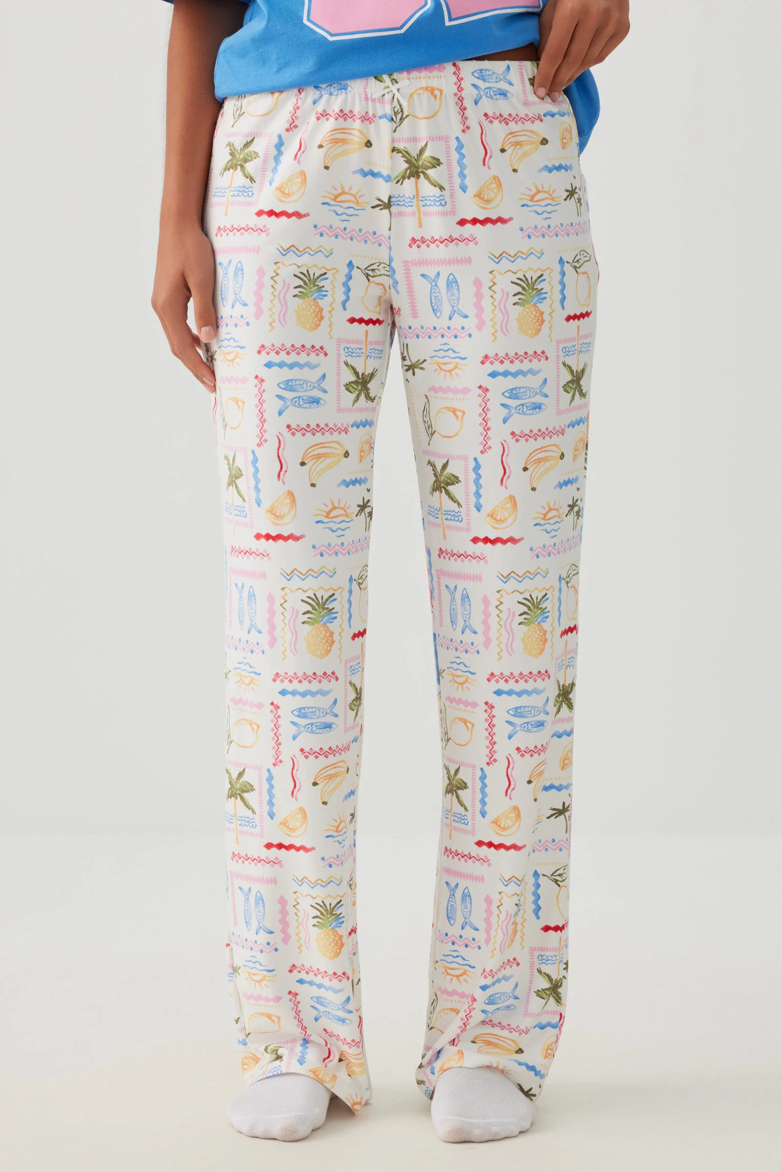 Printed Ultra Soft Straight Leg PJ Pants - Image 2