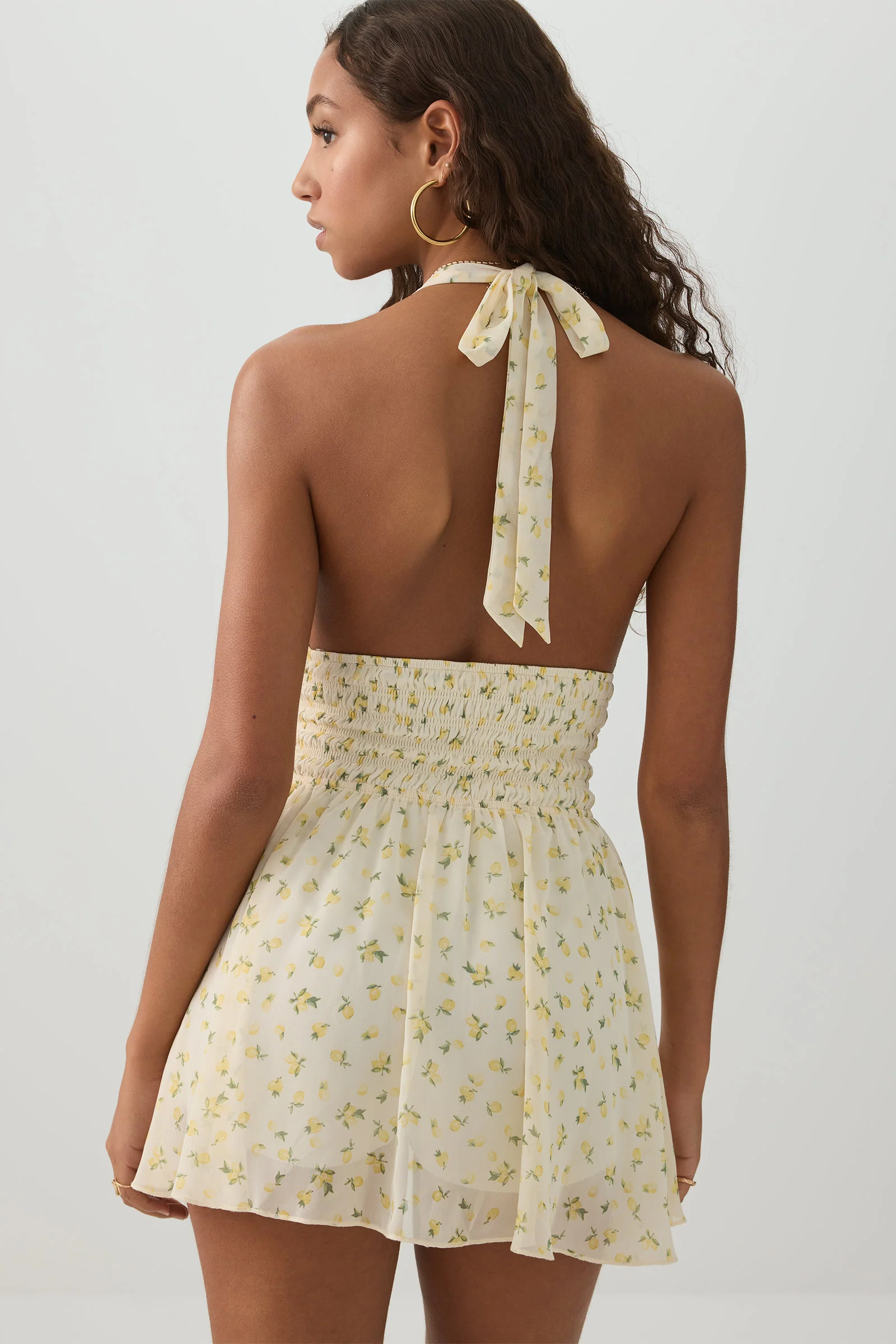 Printed Woven Halter Romper - Image 5