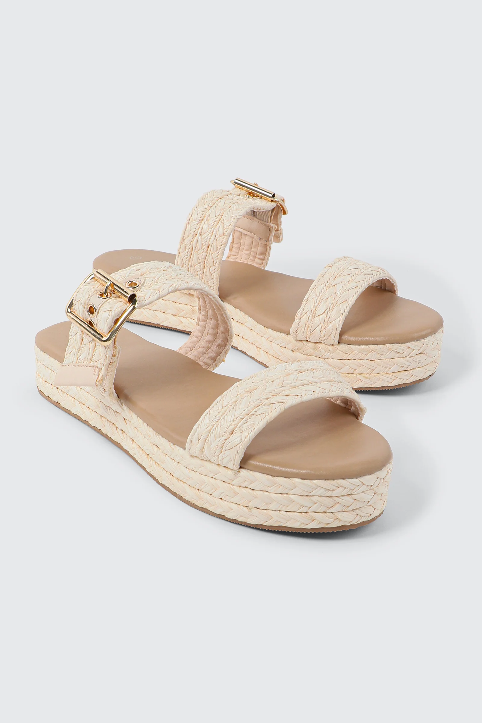 Raffia Platform Sandals - Image 3