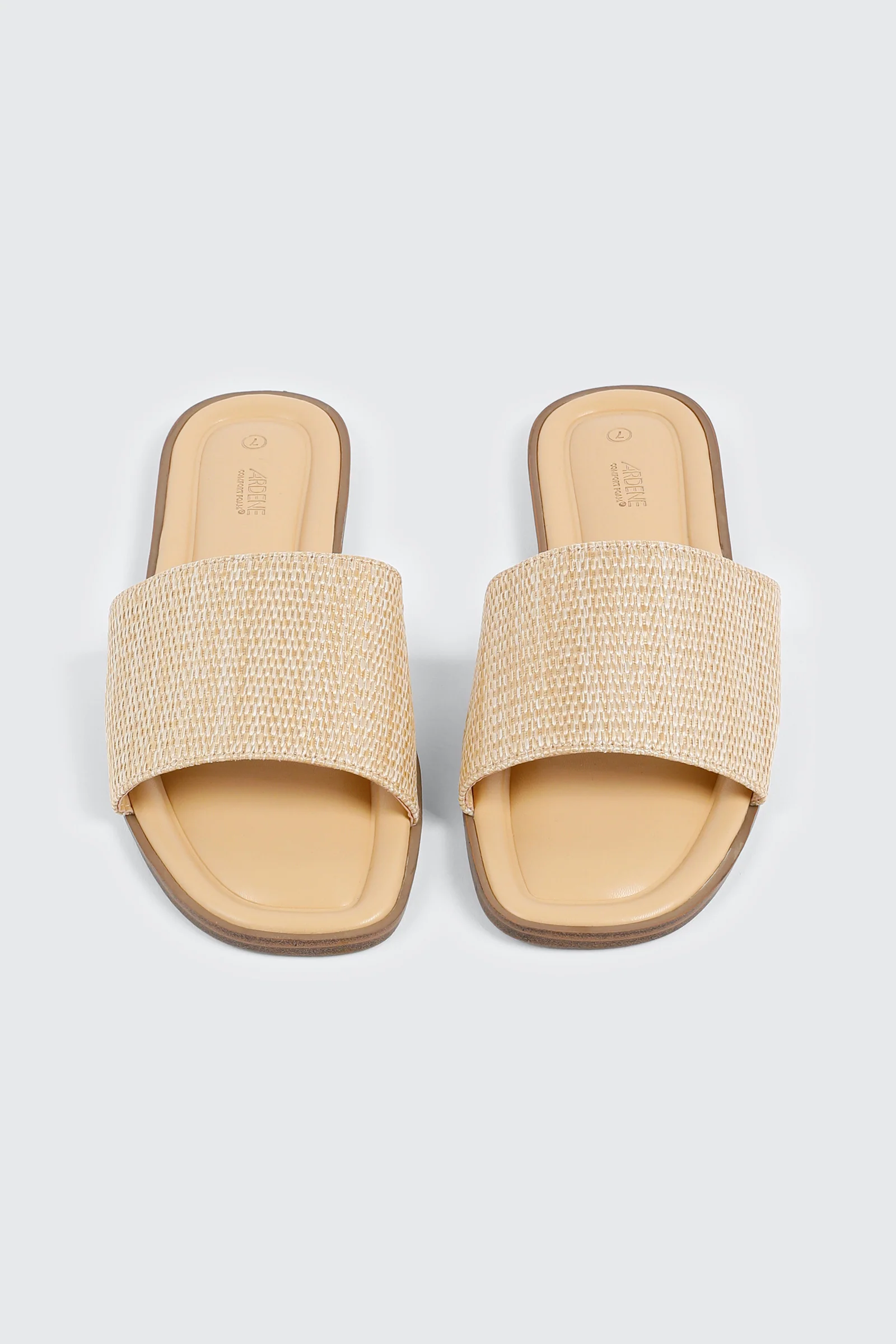 Raffia Square Toe Slide Sandals - Image 4
