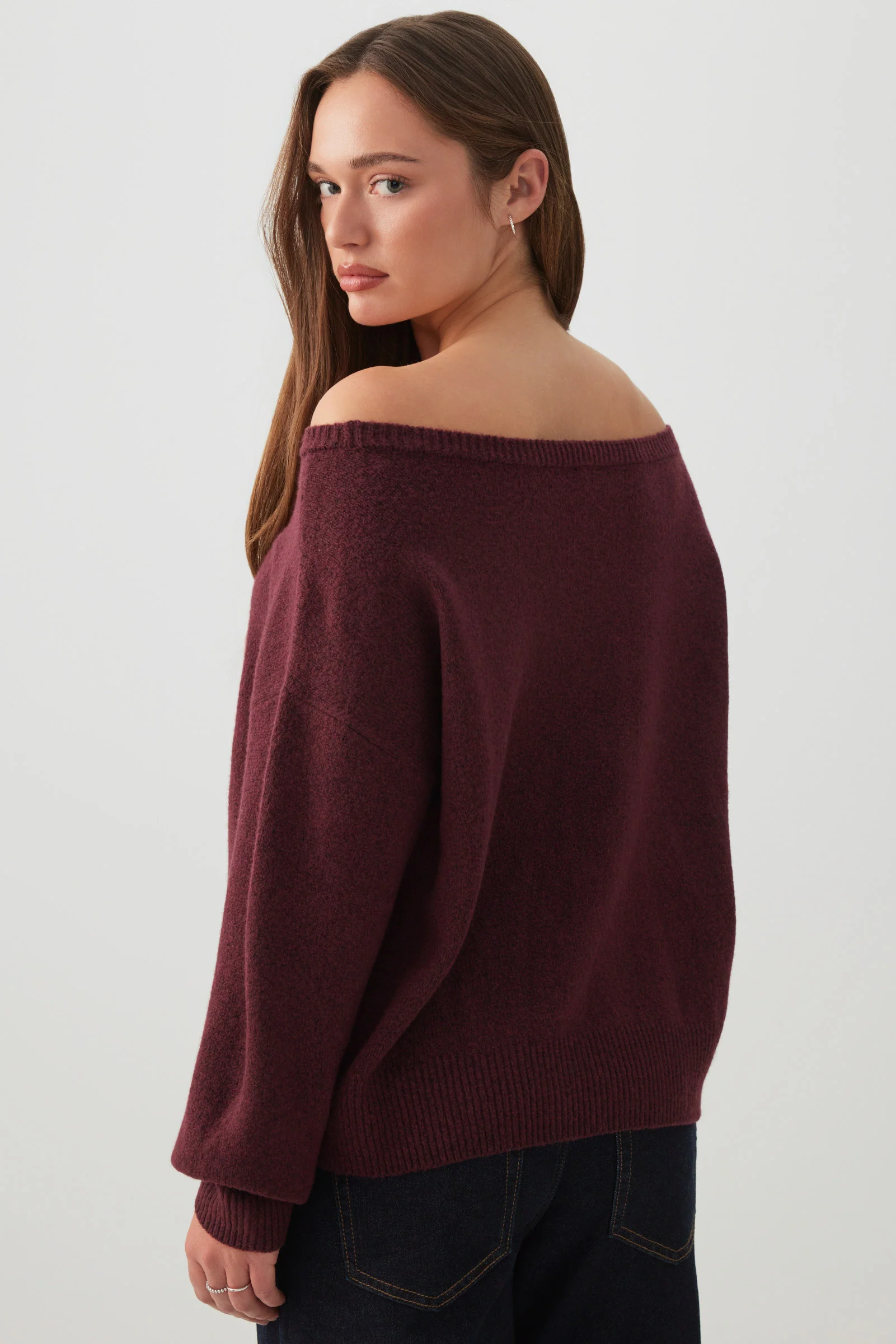 Relaxed Off Shoulder Sweater - Image 4