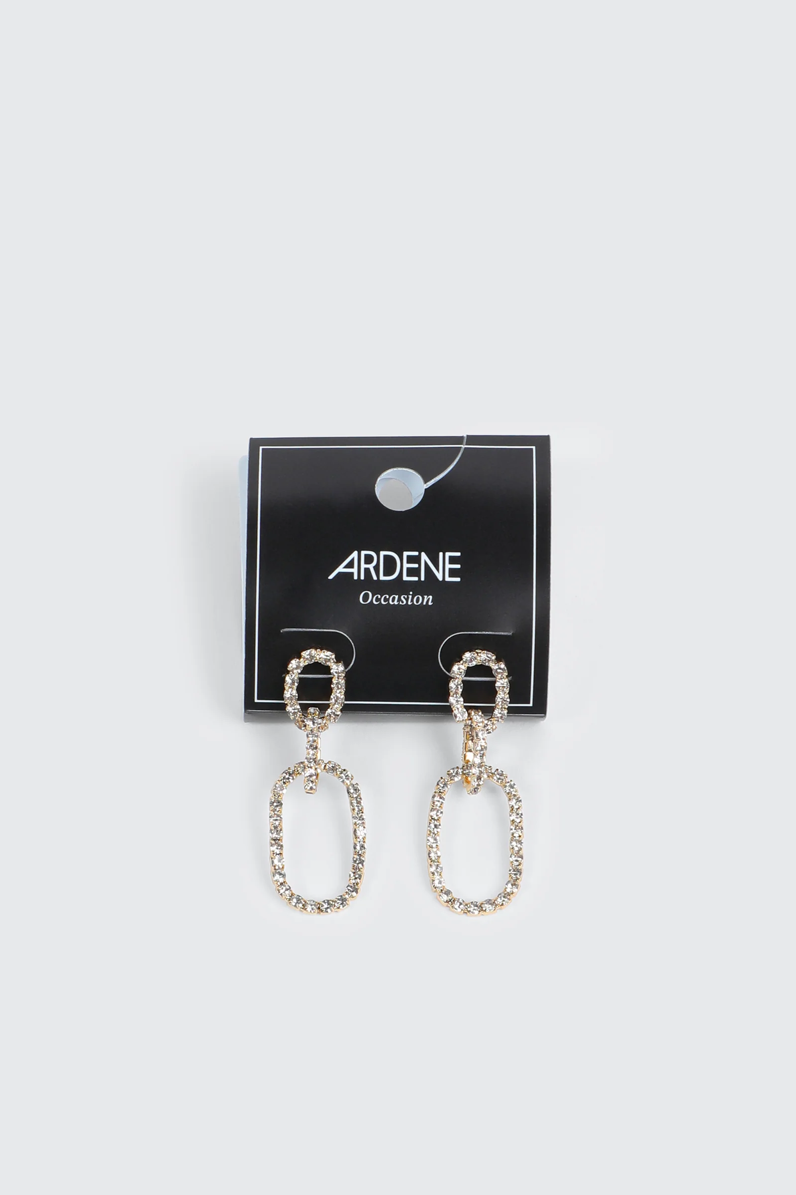 Rhinestone Oval Link Earrings - Image 2