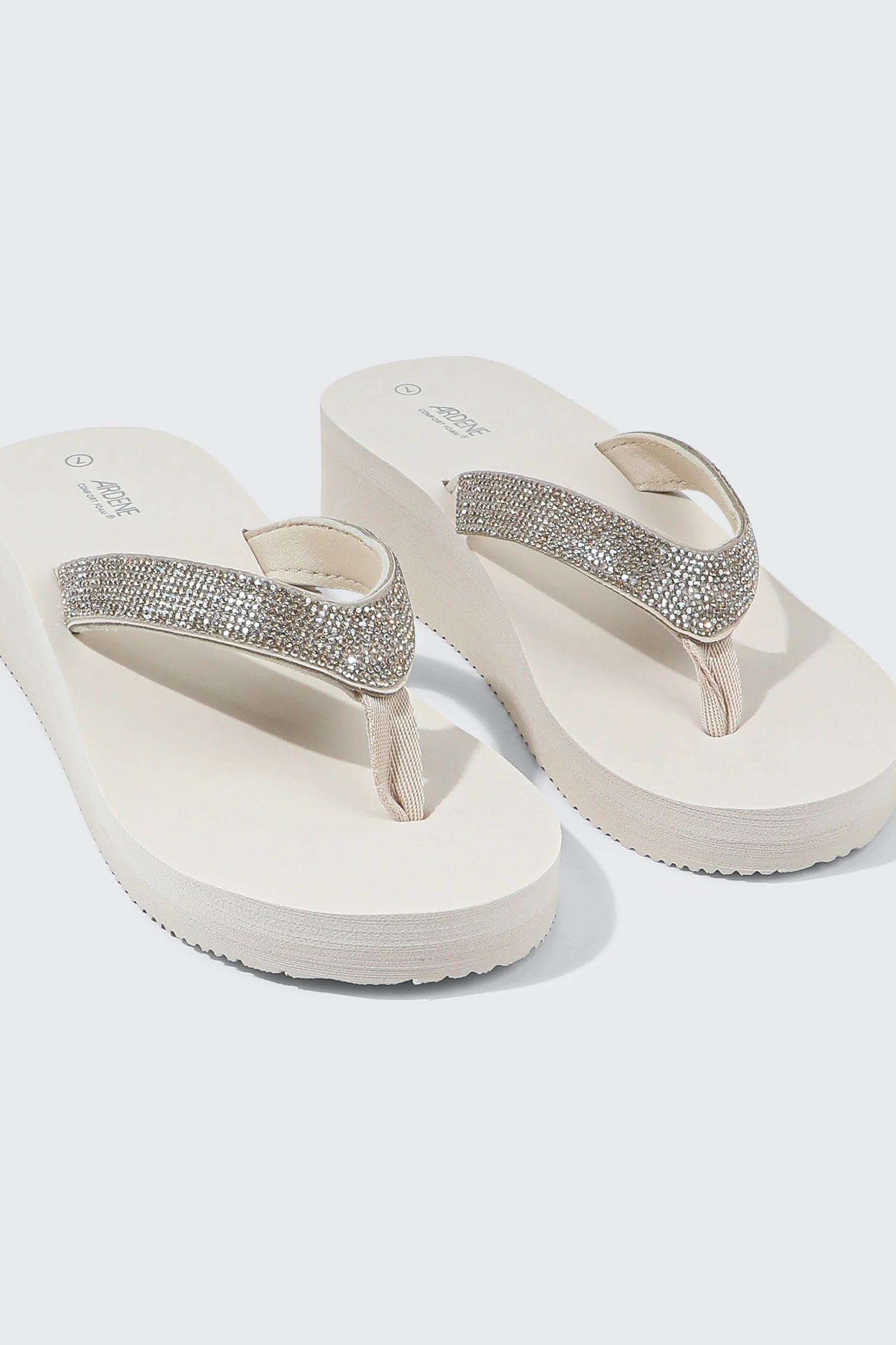 Rhinestone Platform Wedge Flip Flops - Image 2