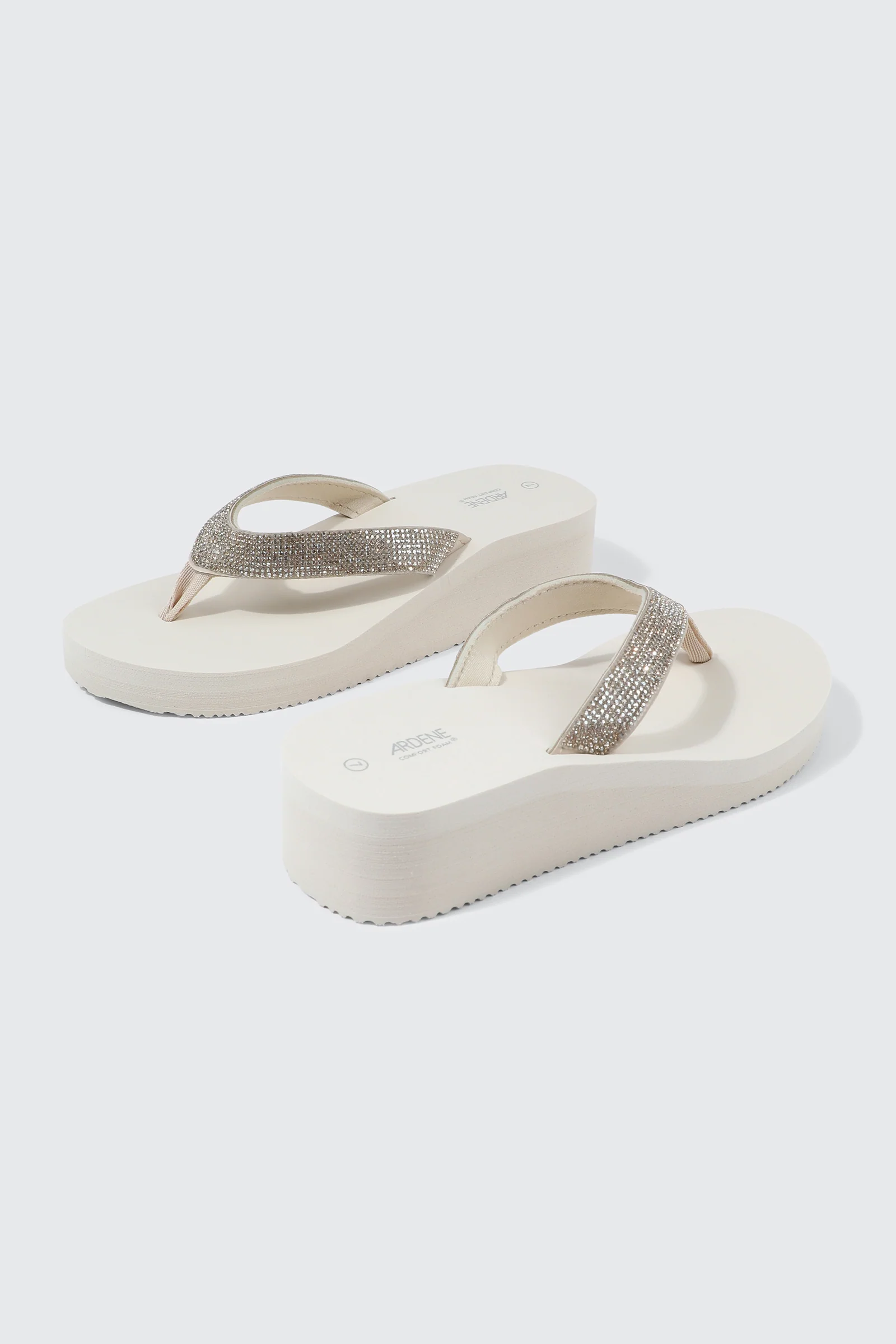 Rhinestone Platform Wedge Flip Flops - Image 3