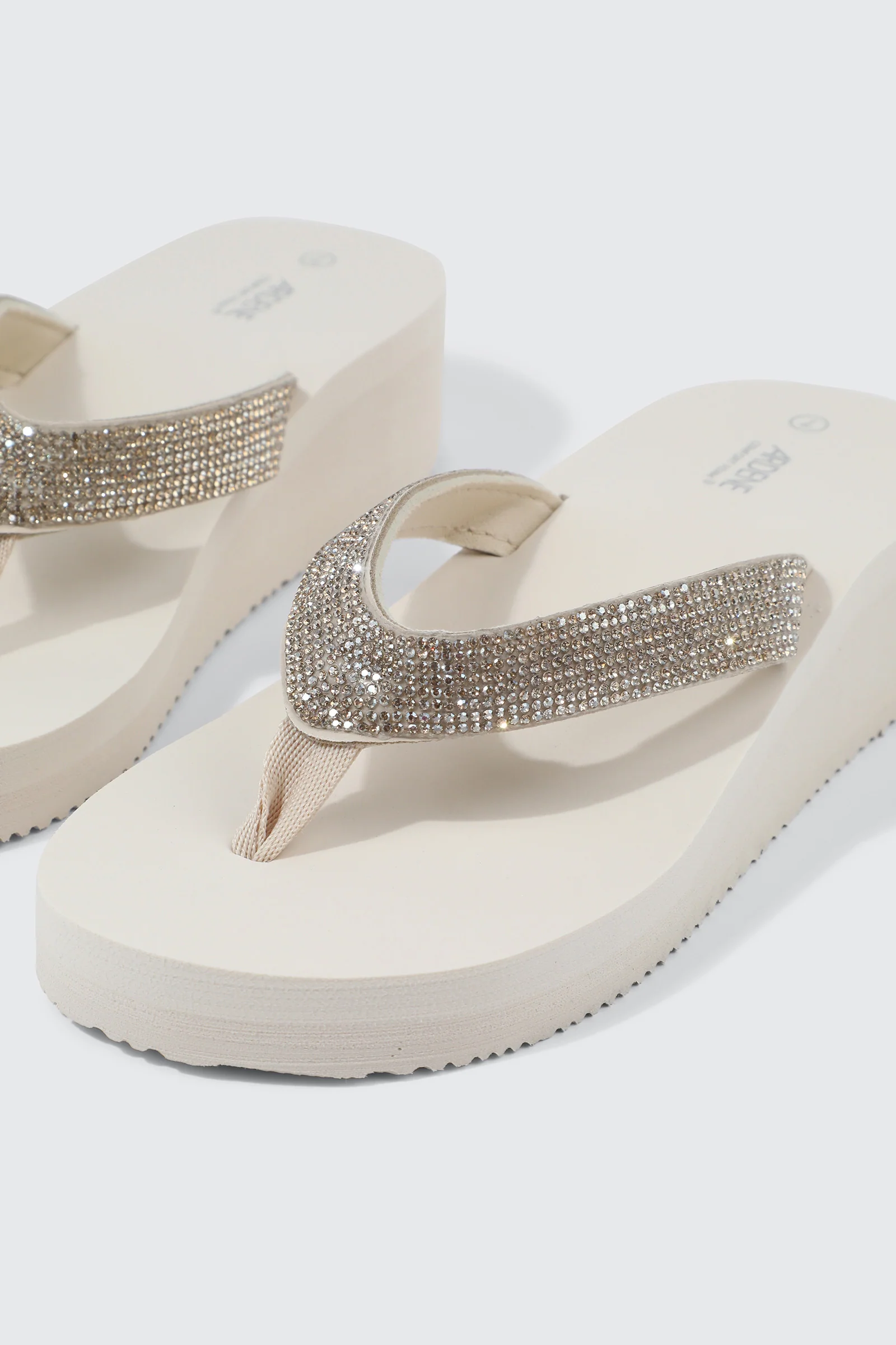 Rhinestone Platform Wedge Flip Flops - Image 4