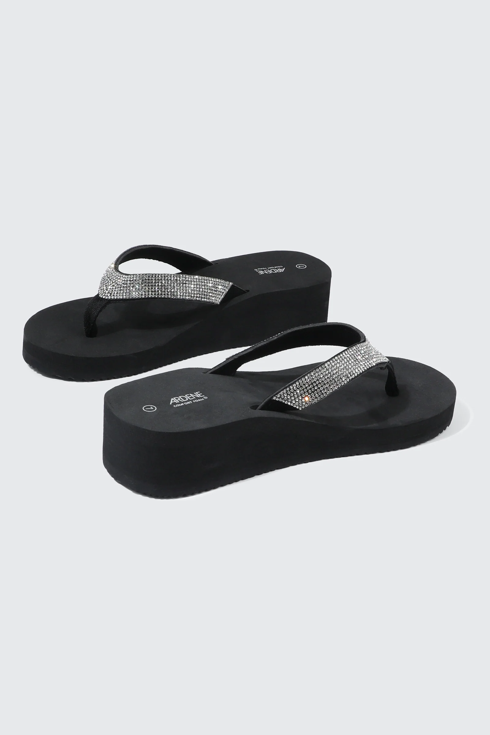 Rhinestone Platform Wedge Flip Flops - Image 3