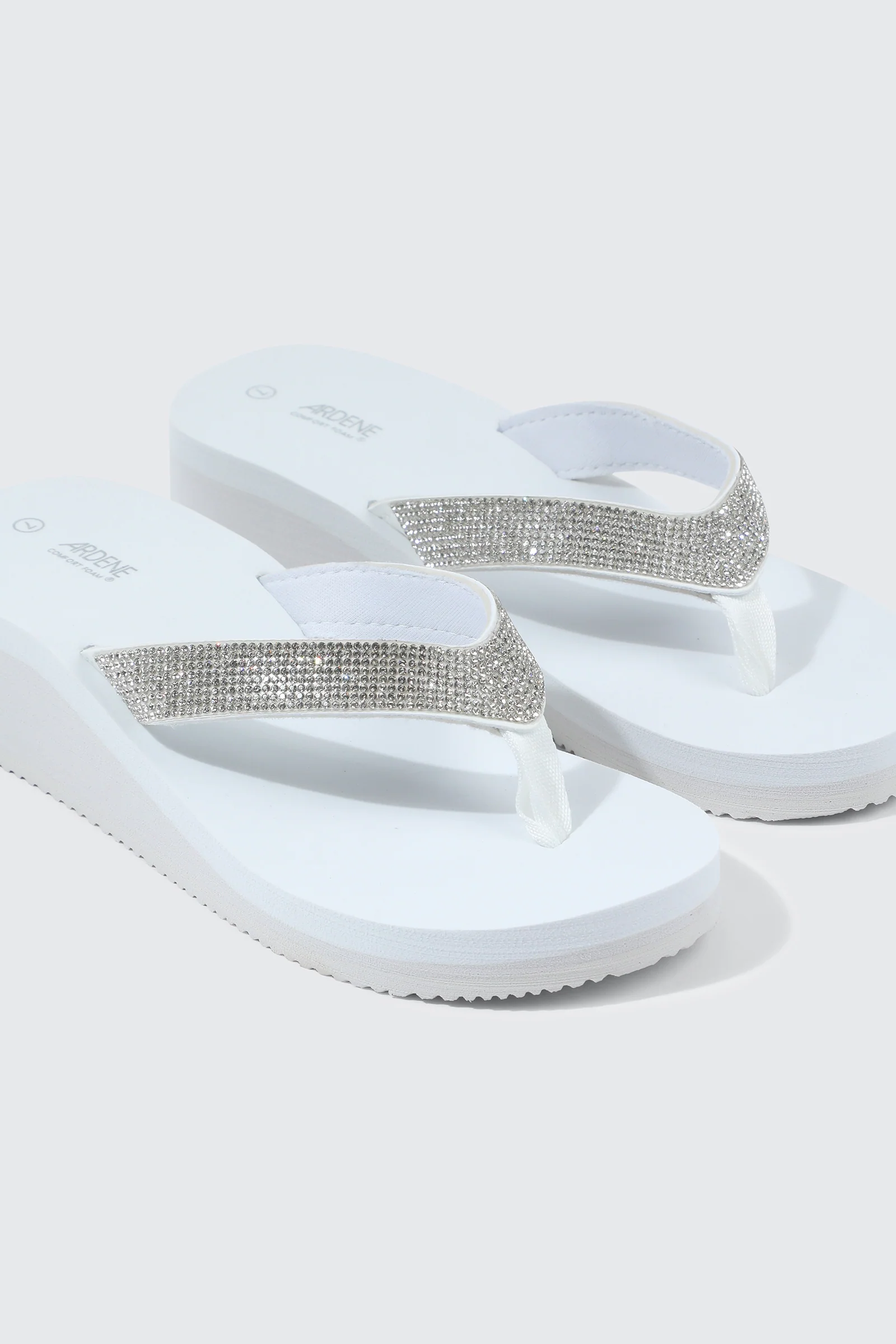 Rhinestone Platform Wedge Flip Flops - Image 4