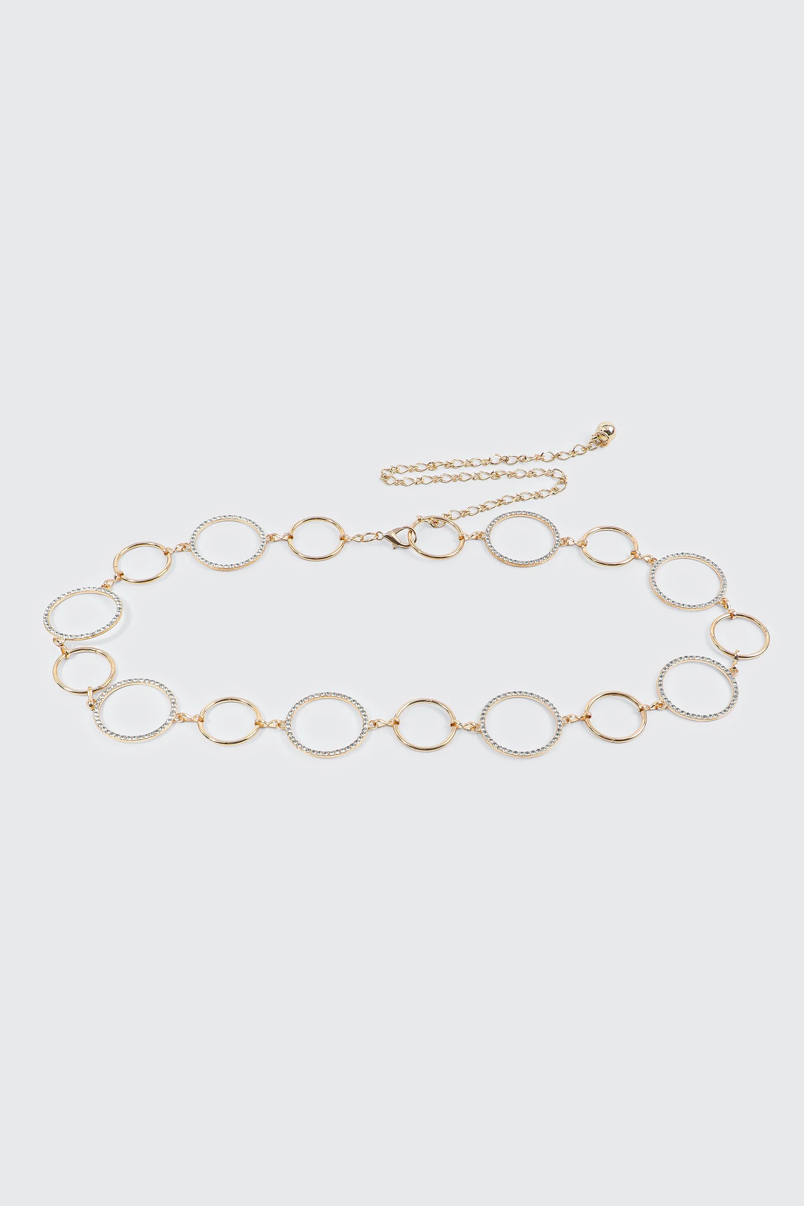 Rhinestone Ring Chain Belt