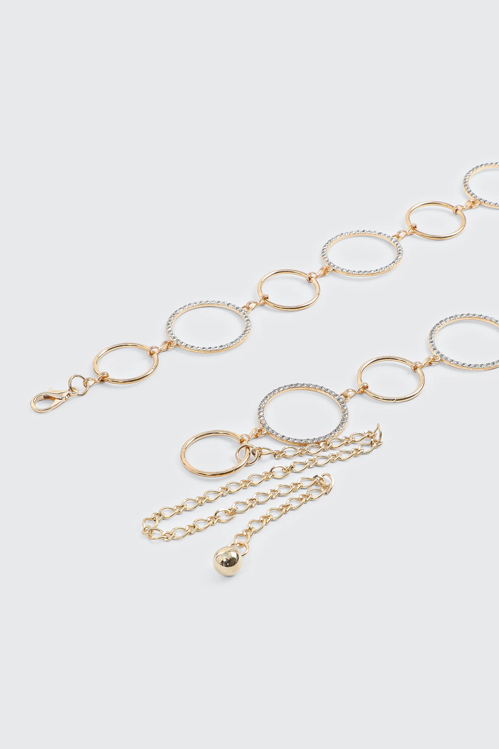Rhinestone Ring Chain Belt - Image 3