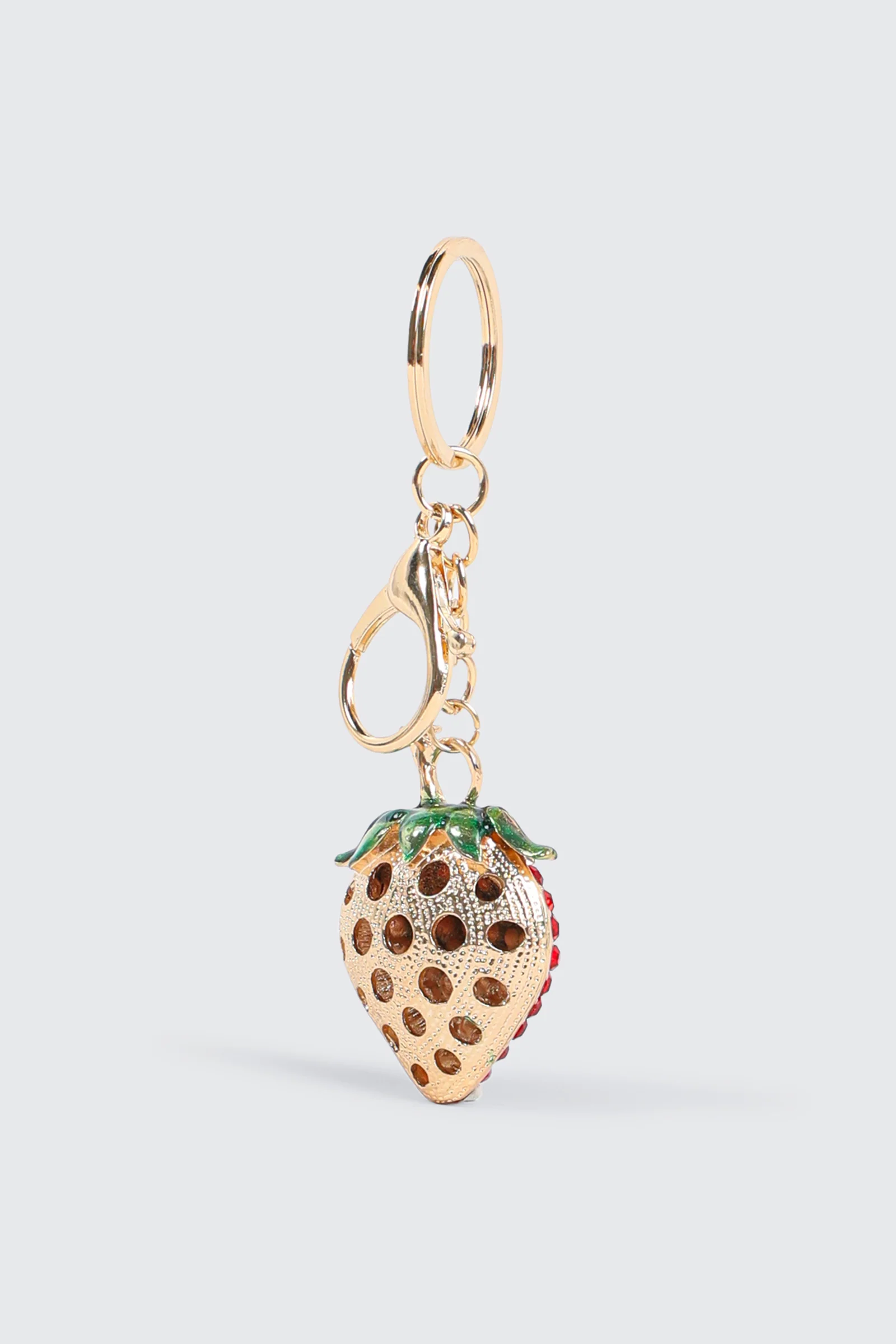 Rhinestone Strawberry Keychain - Image 2