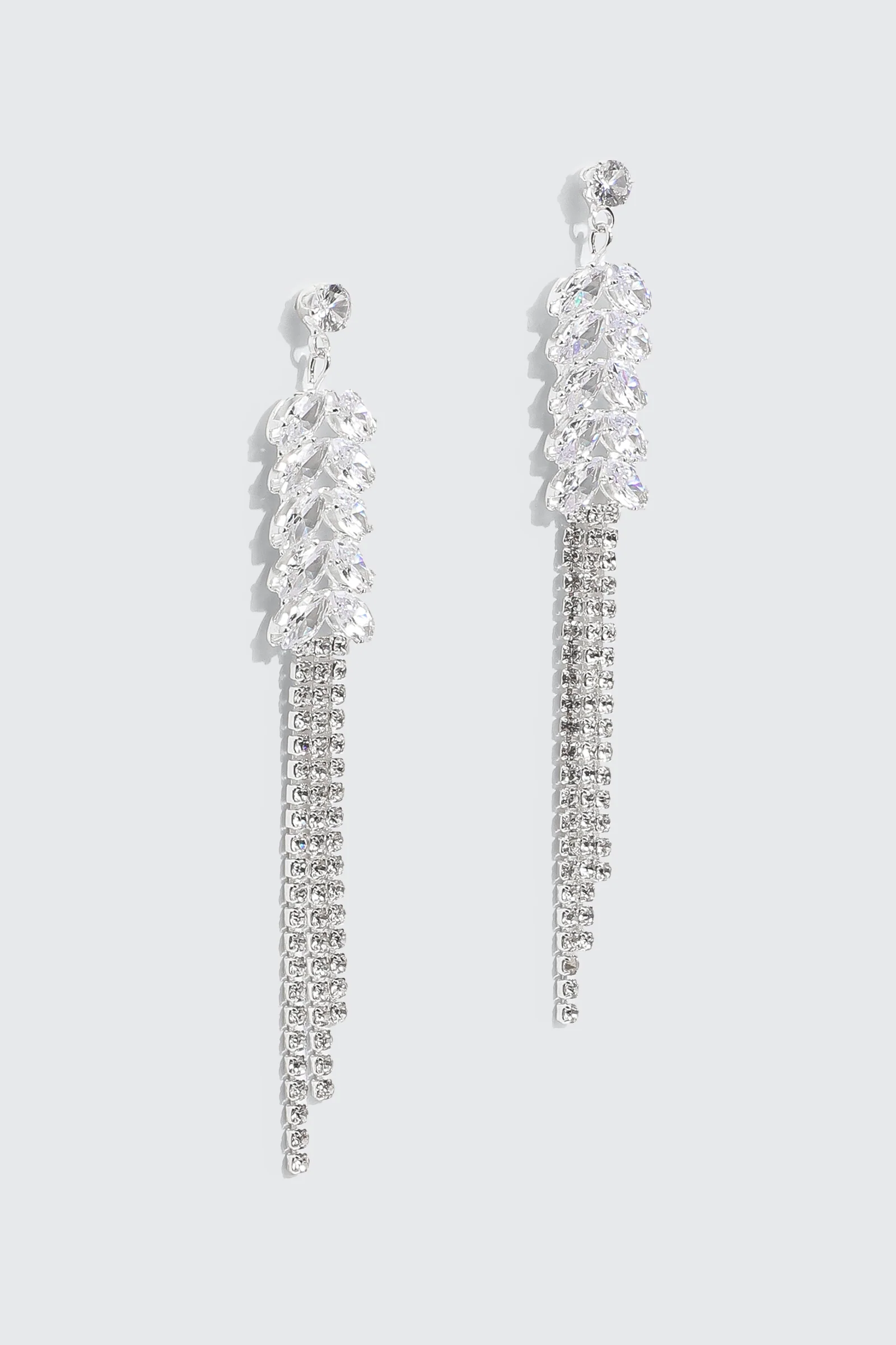 Rhinestone Tassel Drop Earrings