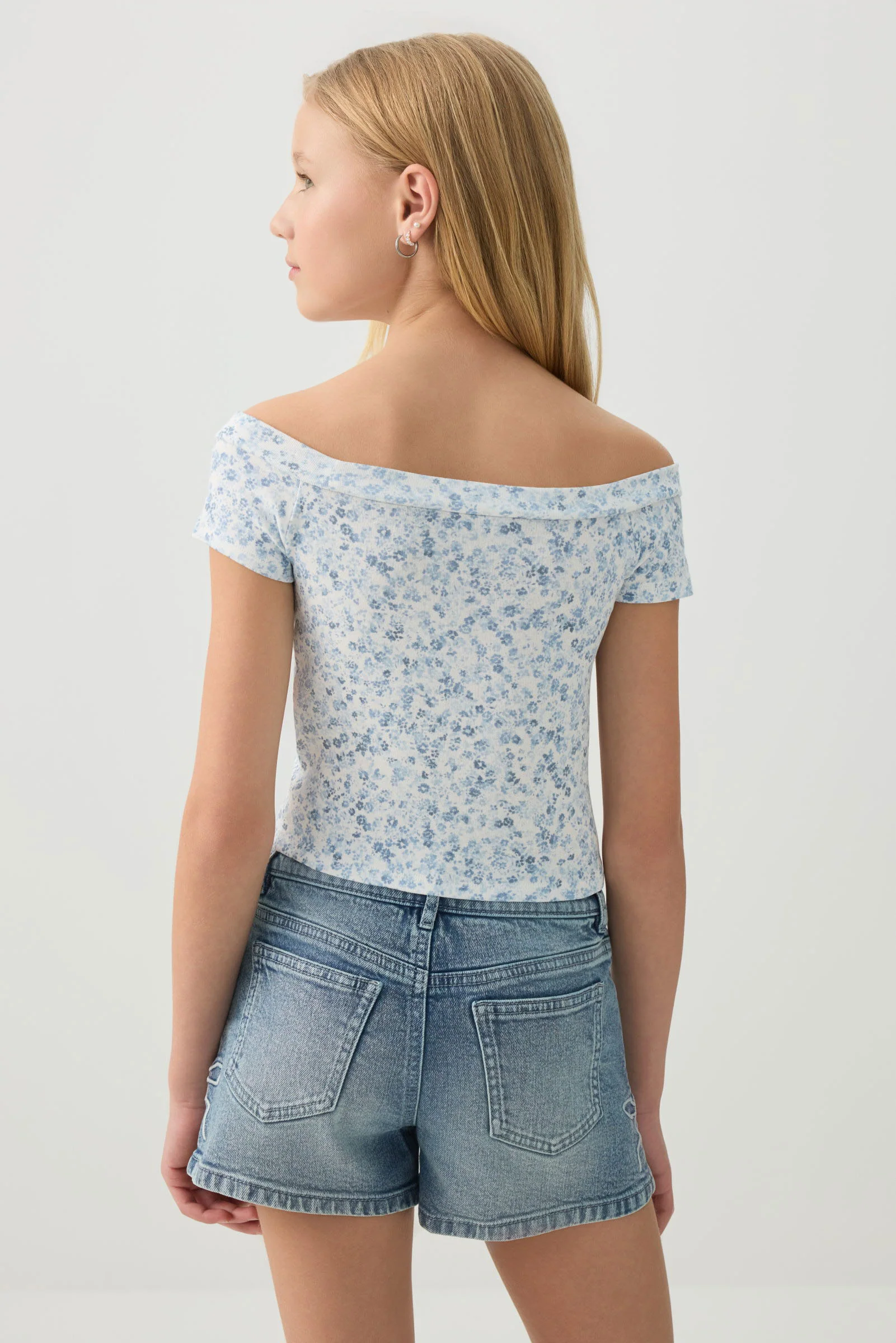 Rib Off Shoulder T-Shirt - Image 4