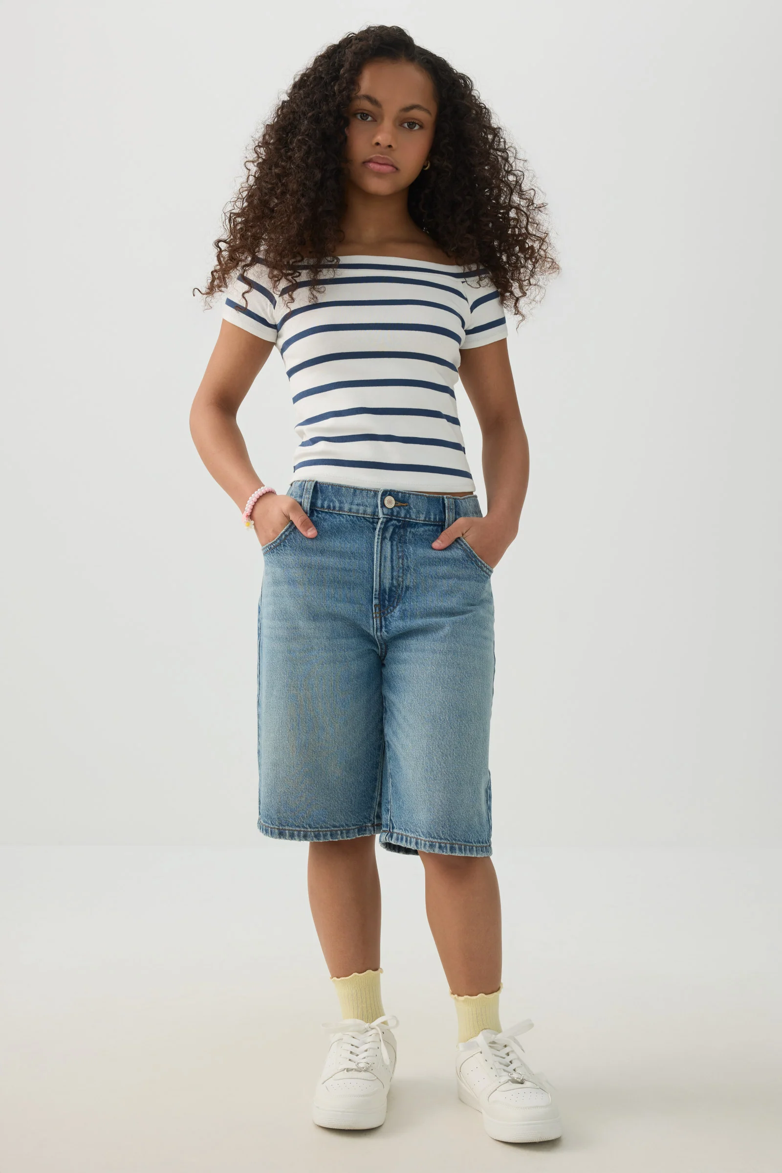 Rib Off Shoulder T-Shirt - Image 3