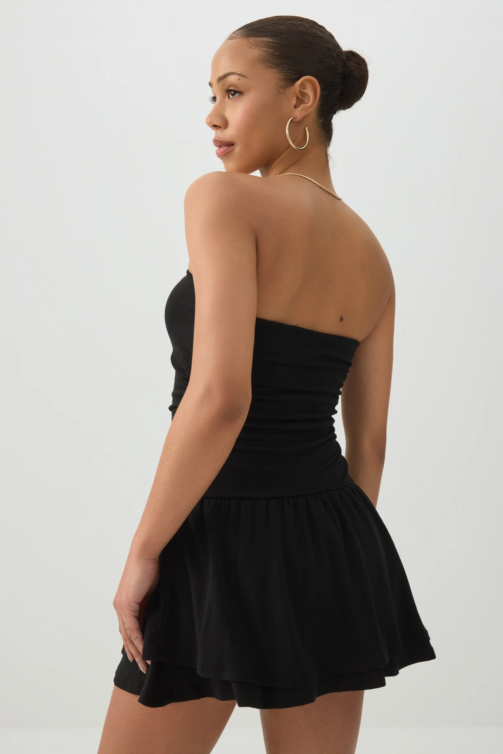 Ribbed Bandeau Ruffled Romper - Image 4
