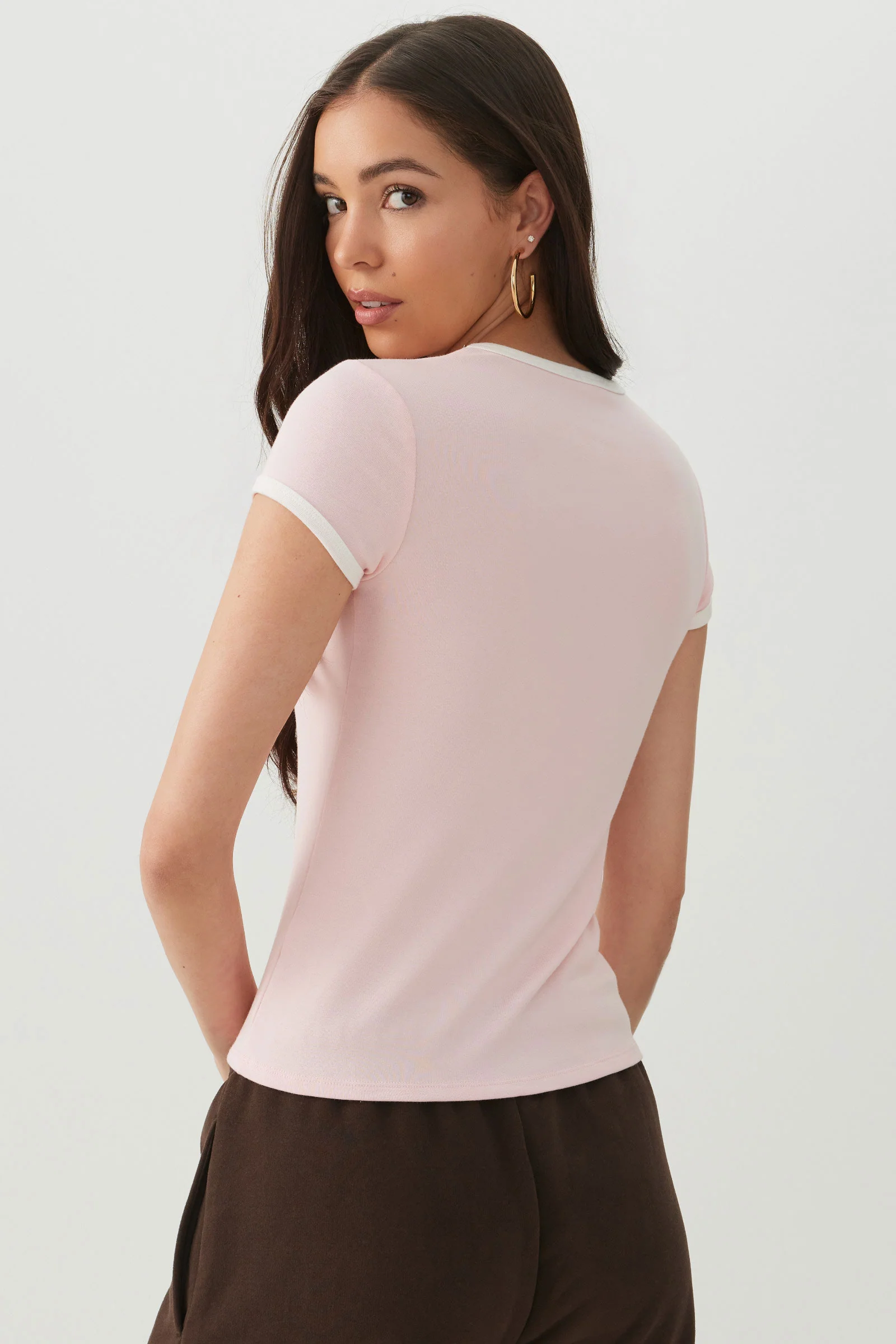 Ringer Crew Neck T-Shirt - Image 4