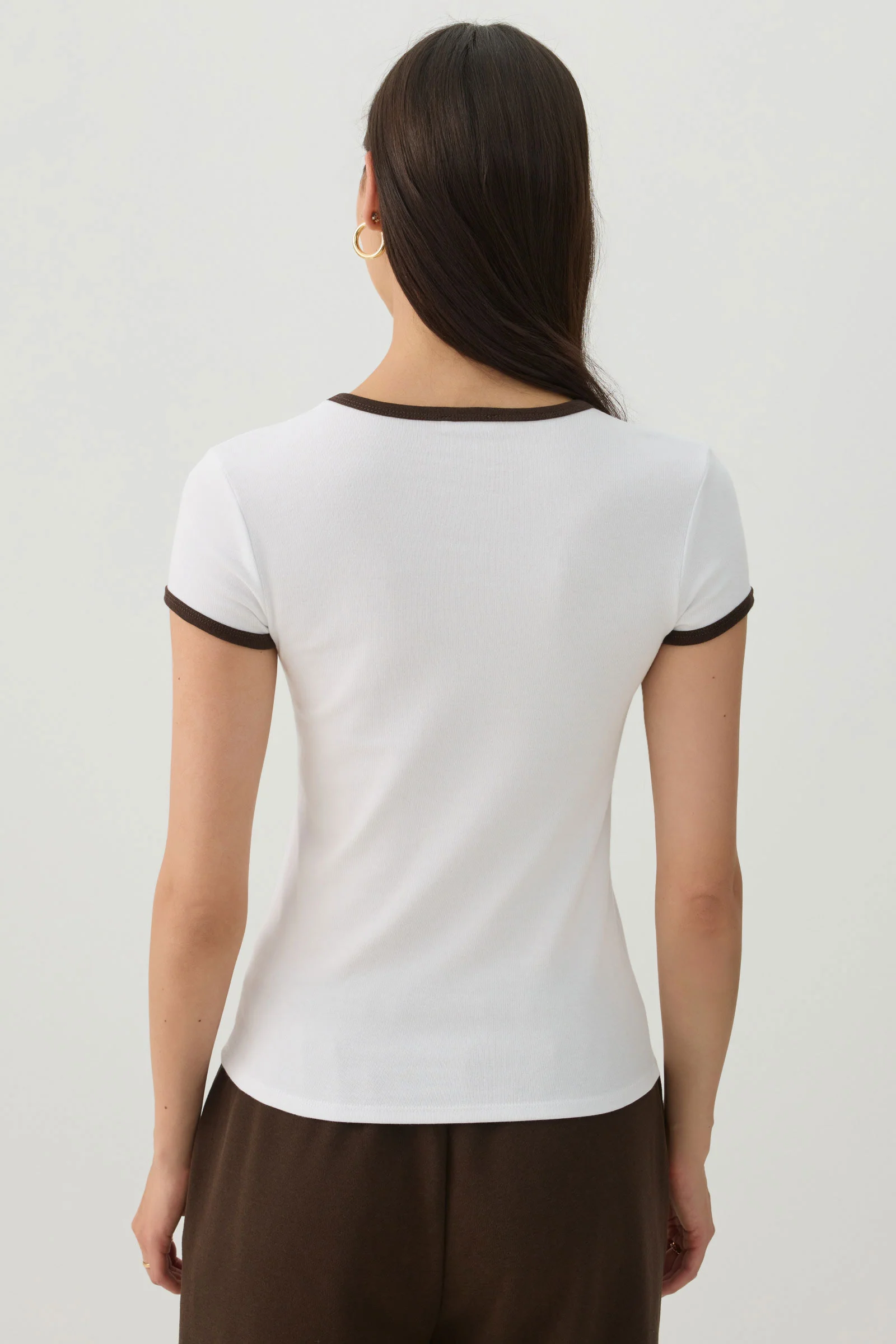 Ringer Crew Neck T-Shirt - Image 4