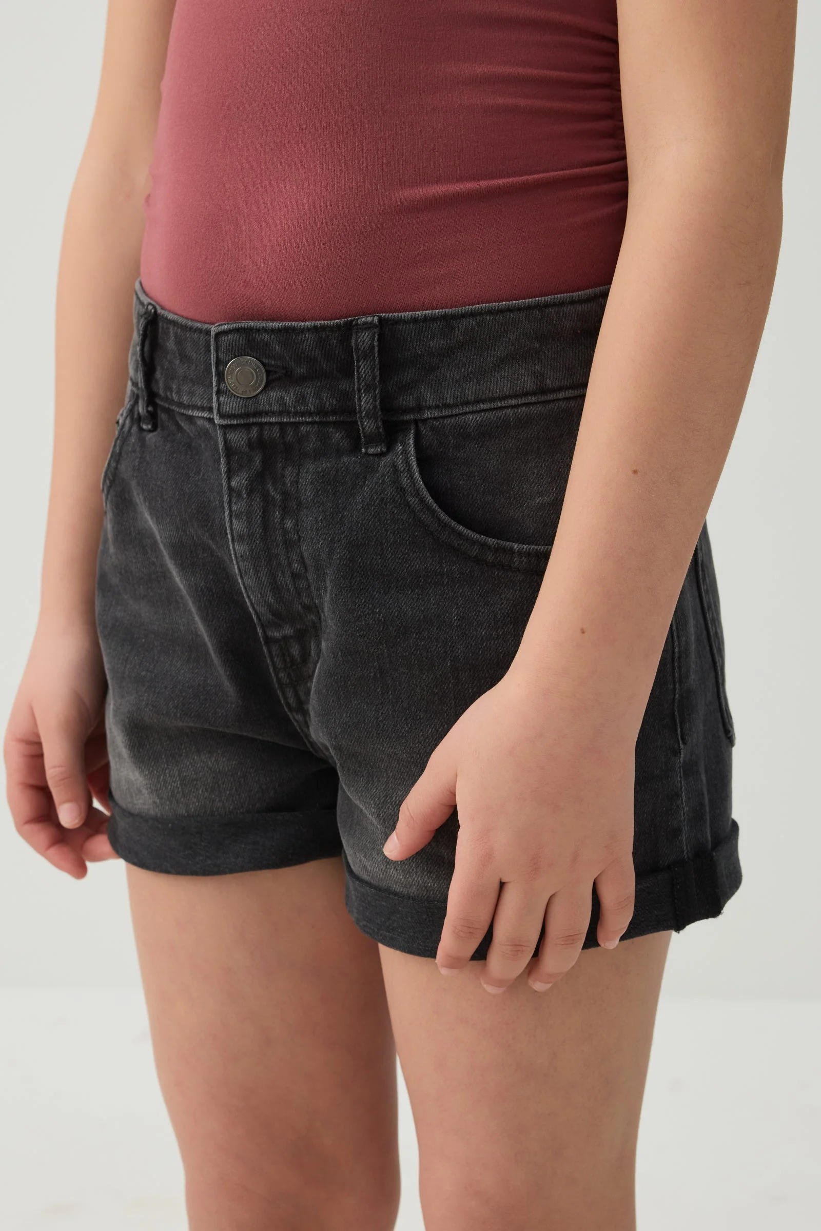 Rolled-Hem Denim Shorts - Image 3